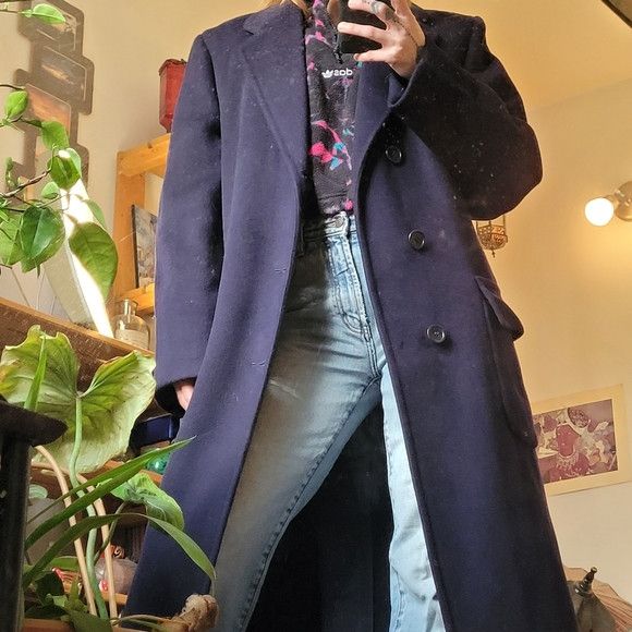 Vintage D. & E. Dalton Cashmere Long Vintage Peacoat Navy Blue - M Size US M / EU 48-50 / 2 - 2 Thumbnail