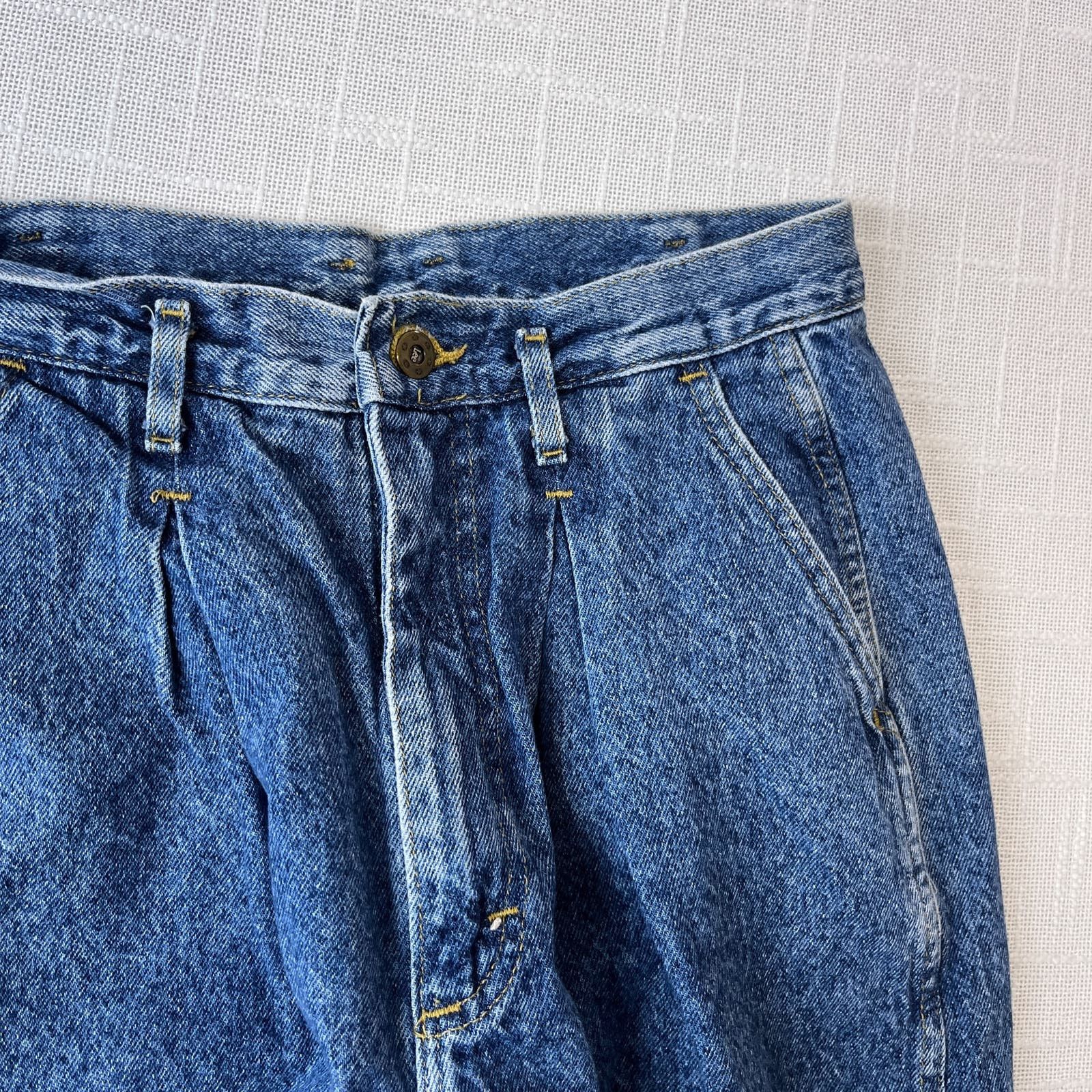 Lee × Vintage 80s Bare Back Pleated Jeans 28x29 High Rise Taper USA Stone Size 28" / US 6 / IT 42 - 7 Thumbnail