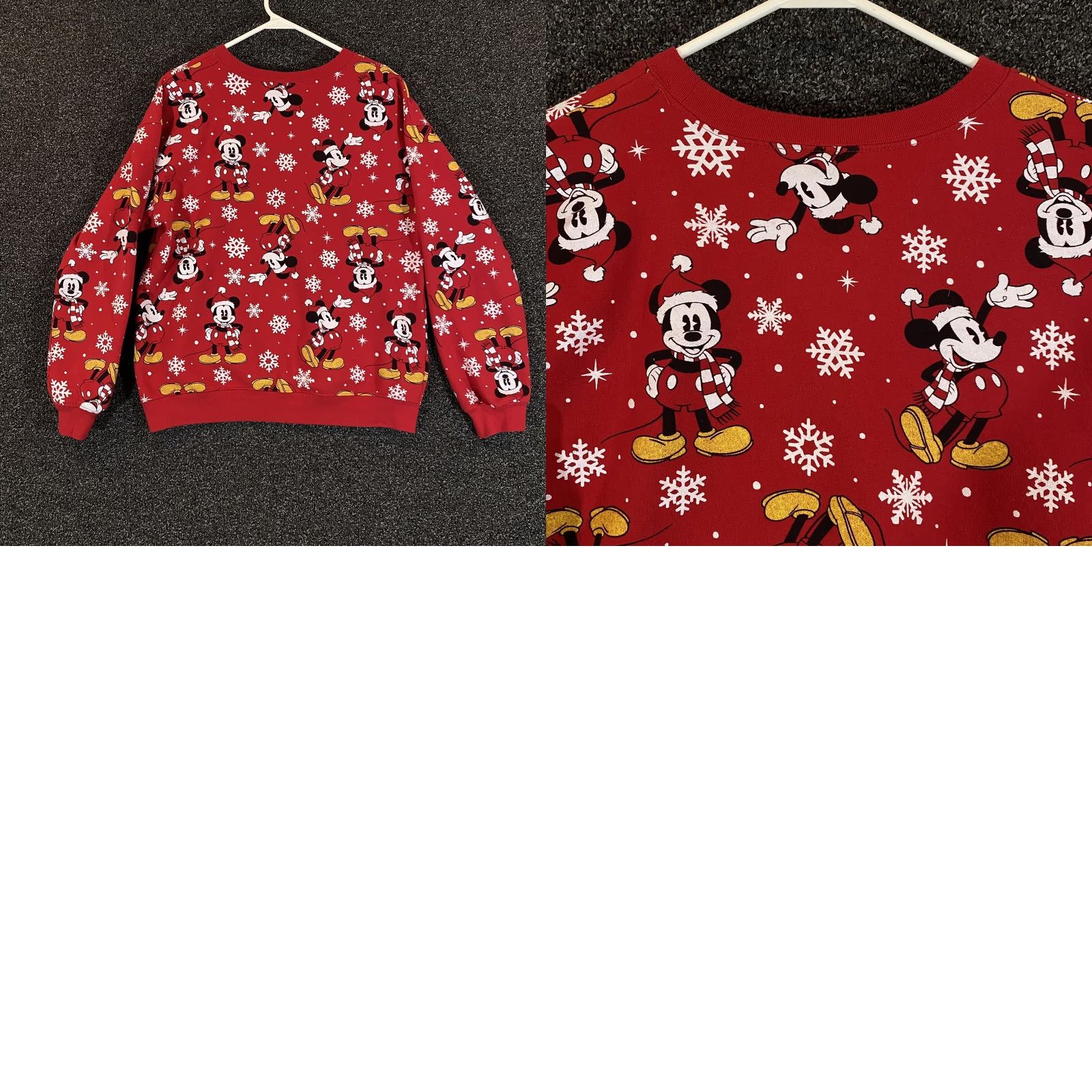 Disney VINTAGE Mickey Mouse Sweatshirt Womens L Red Christmas Disney Pullover Crewneck Sweater Womens Size L / US 10 / IT 46 - 8 Thumbnail