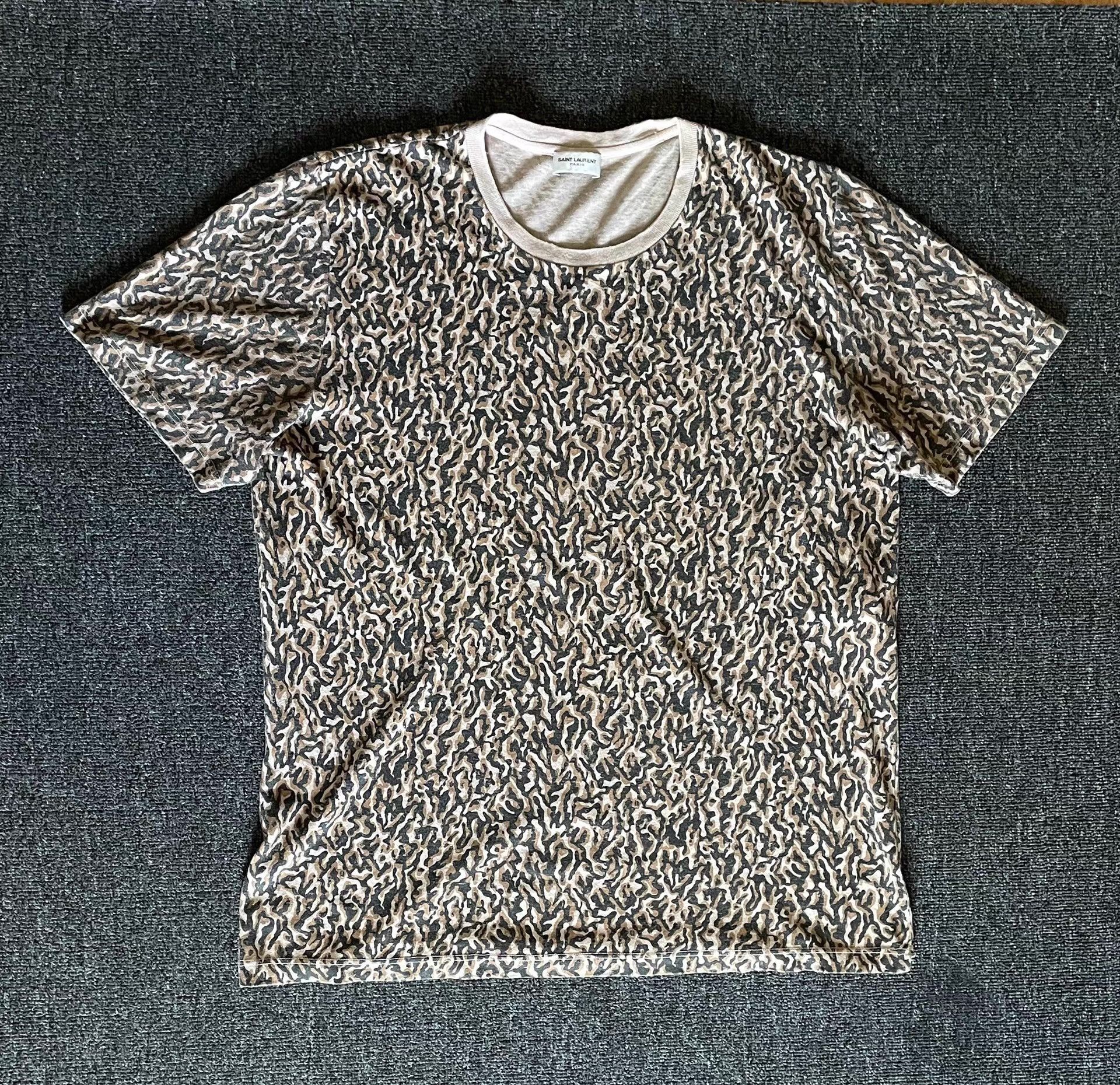 Saint Laurent YSL leopard print short-sleeve T-shirt