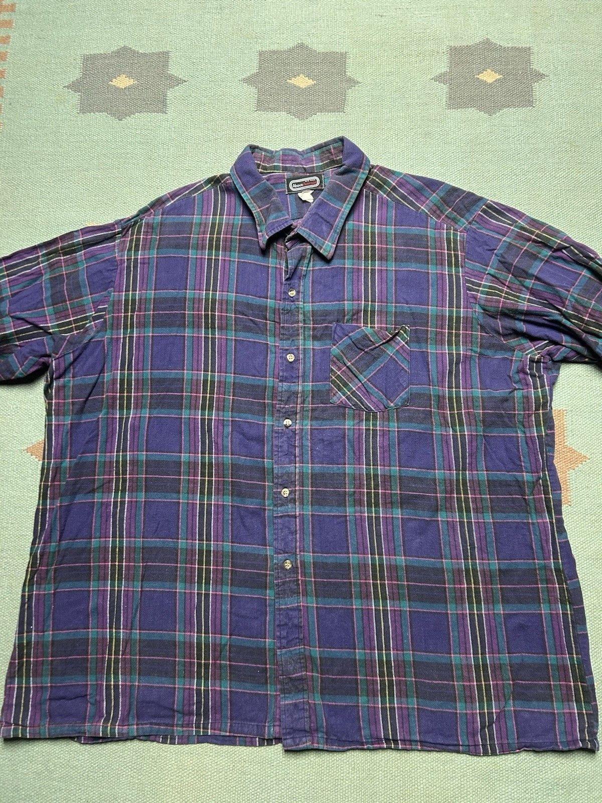 Vintage Vtg 80s flannel shirt brushed cotton soft plaid purple 3XL Size US XXL / EU 58 / 5 - 2 Thumbnail