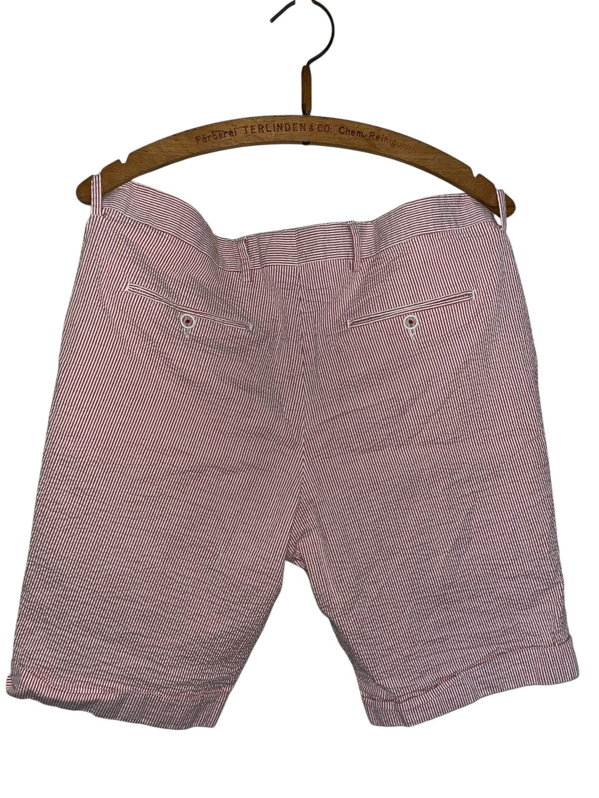 Vintage Luigi Fusaro Red Striped Cotton Shorts Made in Italy Size US 32 / EU 48 - 2 Thumbnail