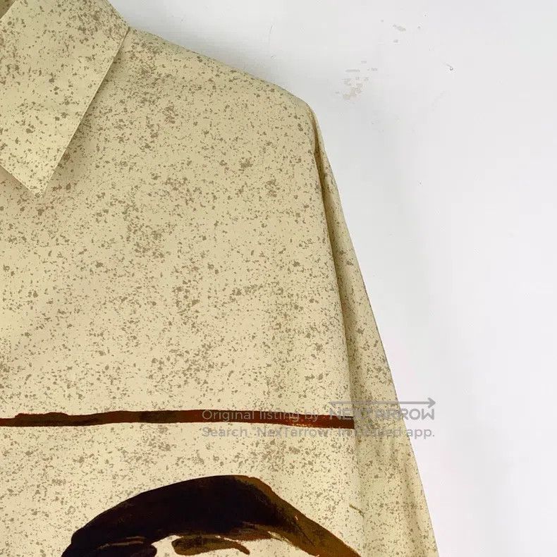 Loewe Loewe size 37 23 Model Beige Ink Wash Printed Cotton Collar Size US XS / EU 42 / 0 - 3 Thumbnail