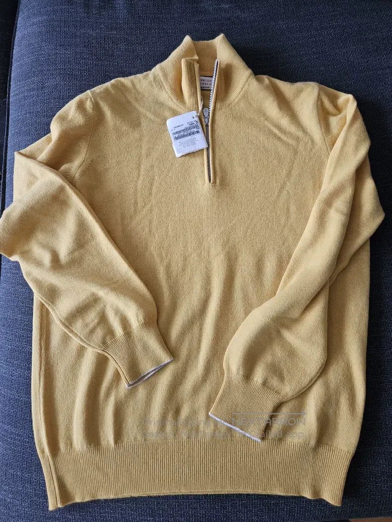 Brunello Cucinelli Brunello Cucinelli Zipper Collar Cashmere Sweater Size 48, Size US M / EU 48-50 / 2 - 2 Thumbnail