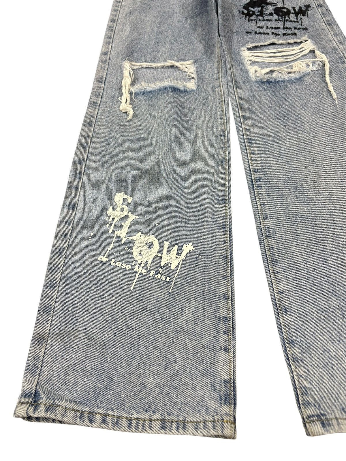 Shein Vintage Shein Flaming Jesus Printed Distressed Baggy Jeans Size 26" / US 2 / IT 38 - 6 Thumbnail