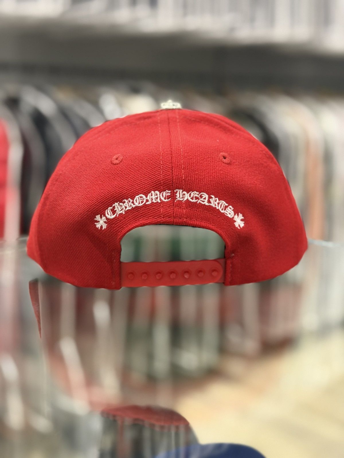 Chrome Hearts Chrome Hearts Essentials LA Exclusive Baseball Wool Cap Red Size ONE SIZE - 6 Thumbnail