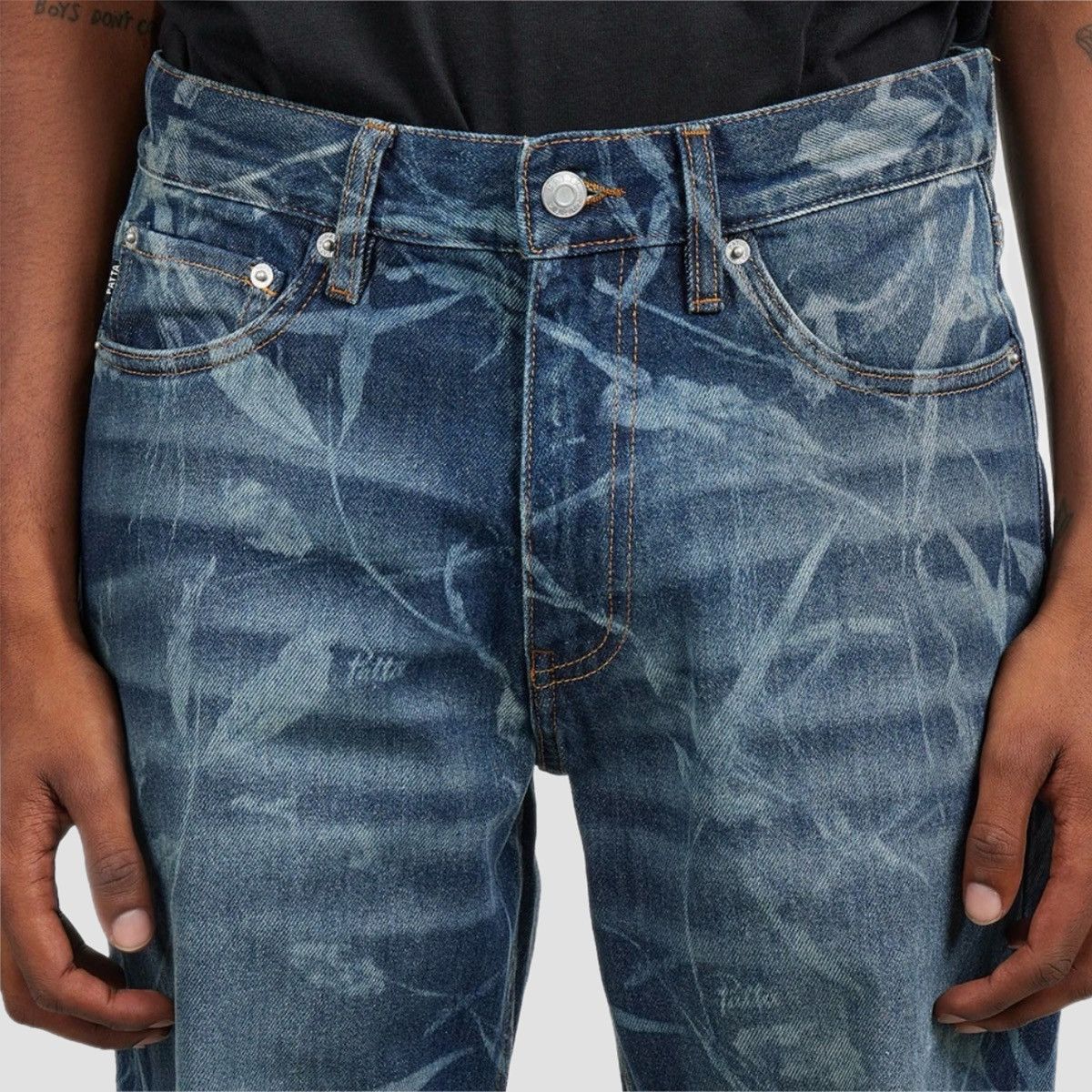 Patta Patta Leaves Laser Print Denim Jeans Size US 30 / EU 46 - 6 Thumbnail