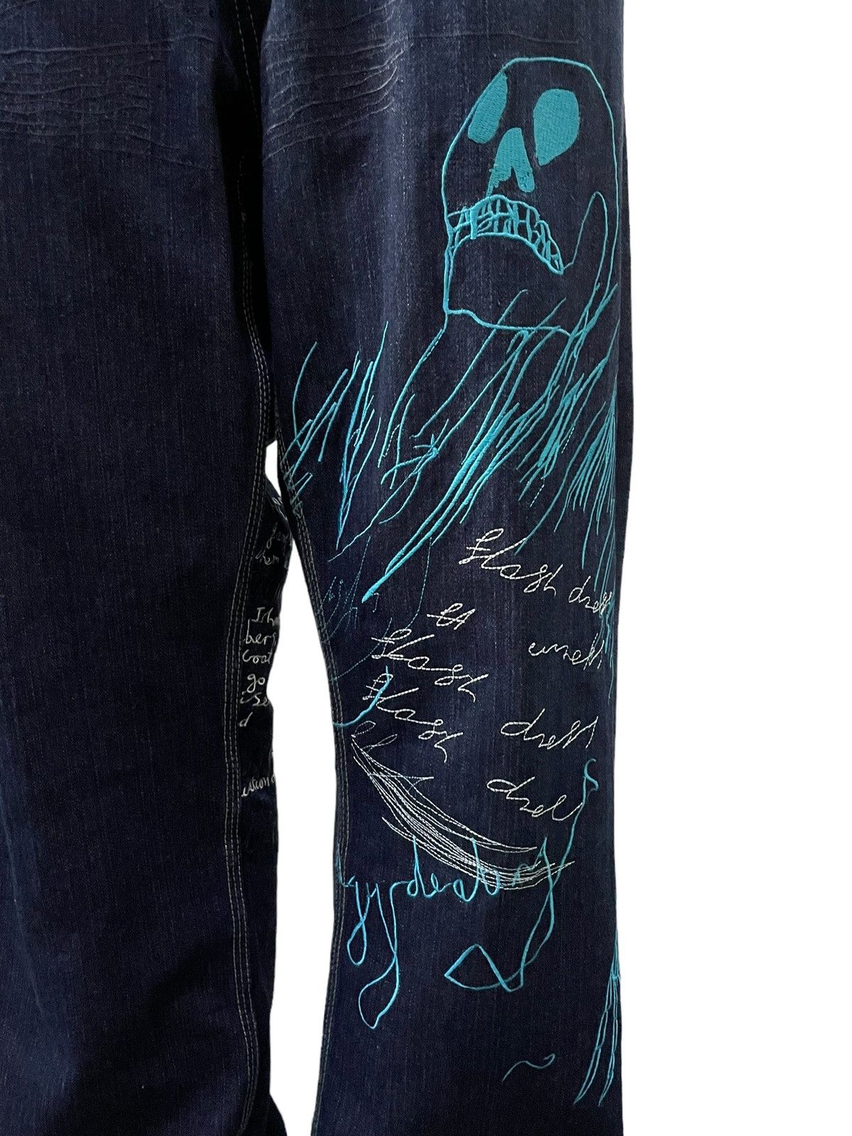 Japanese Brand Artful Dodger Jesse Pinkman Embroidered Poems Baggy Jeans Size US 34 / EU 50 - 9 Thumbnail