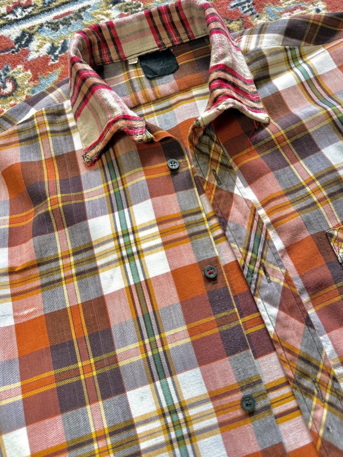 Vintage 80s Vintage Flannel Distressed Reconstructed Check Shirt Size US L / EU 52-54 / 3 - 9 Thumbnail