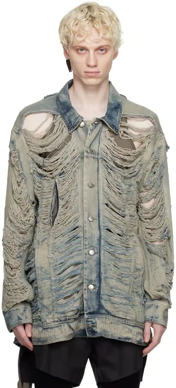 Rick Owens o1y0325 Denim Jacket in Blue Size US S / EU 44-46 / 1 - 1 Thumbnail