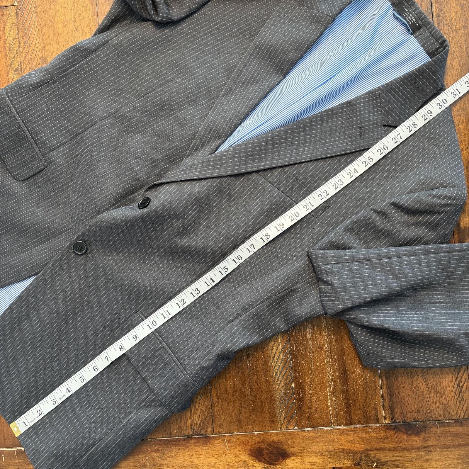 Tommy Hilfiger Tommy Hilfiger Suit Jacket 42S Pinstripe Wool Blazer Short Size 42S - 11 Thumbnail