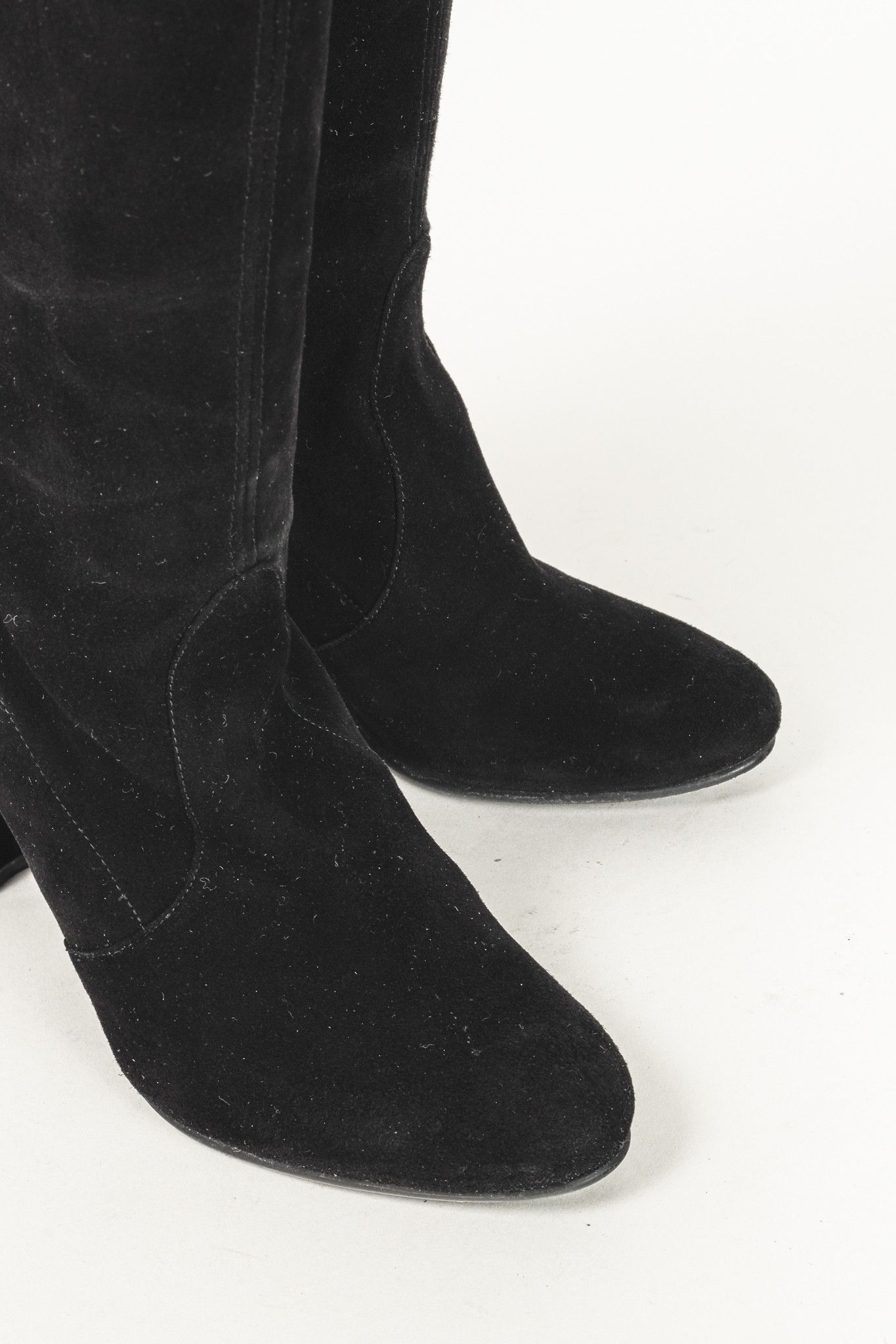 Stuart Weitzman Stuart Weitzman Black Greys Block Suede Thigh High Boots Size US 6 / IT 36 - 6 Thumbnail
