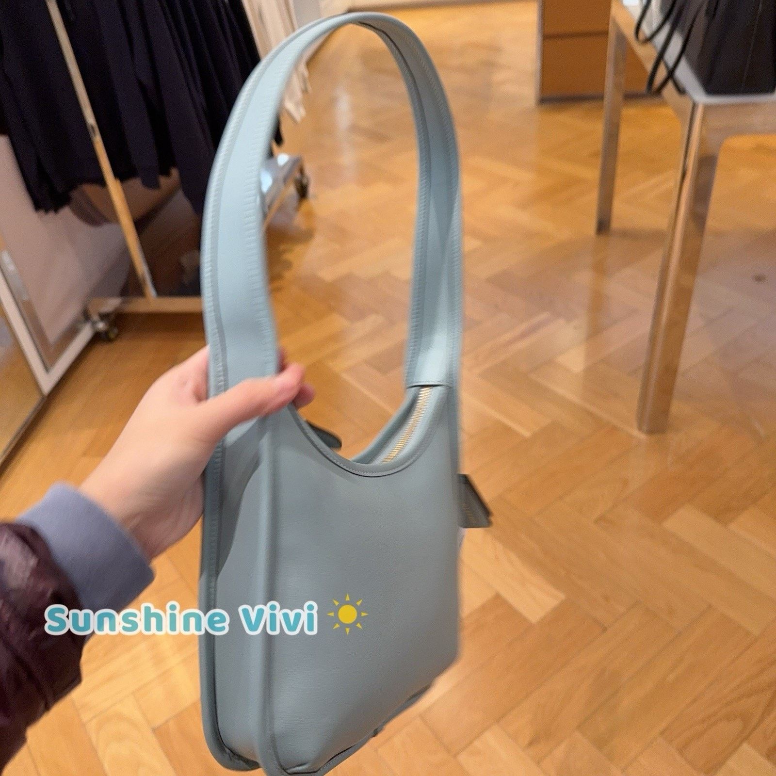 Coach NWT Coach Curve Zip Shoulder Bag CAF11 LIGHT BLUE Size ONE SIZE - 8 Thumbnail