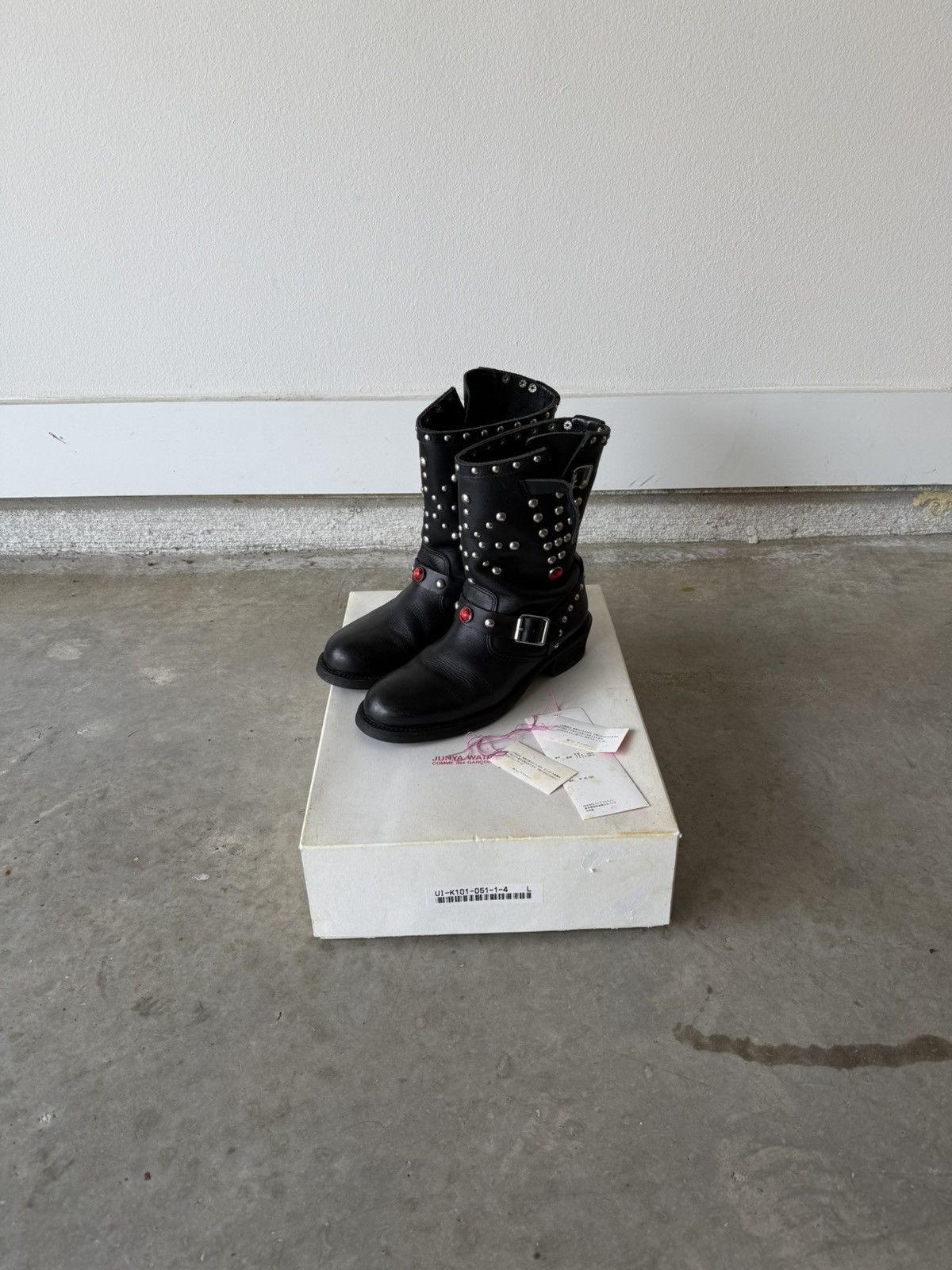 Junya Watanabe Junya Watanabe AW2002 Studded Engineer Gem Stone Boots Size US 8.5 / EU 41-42 - 2 Thumbnail