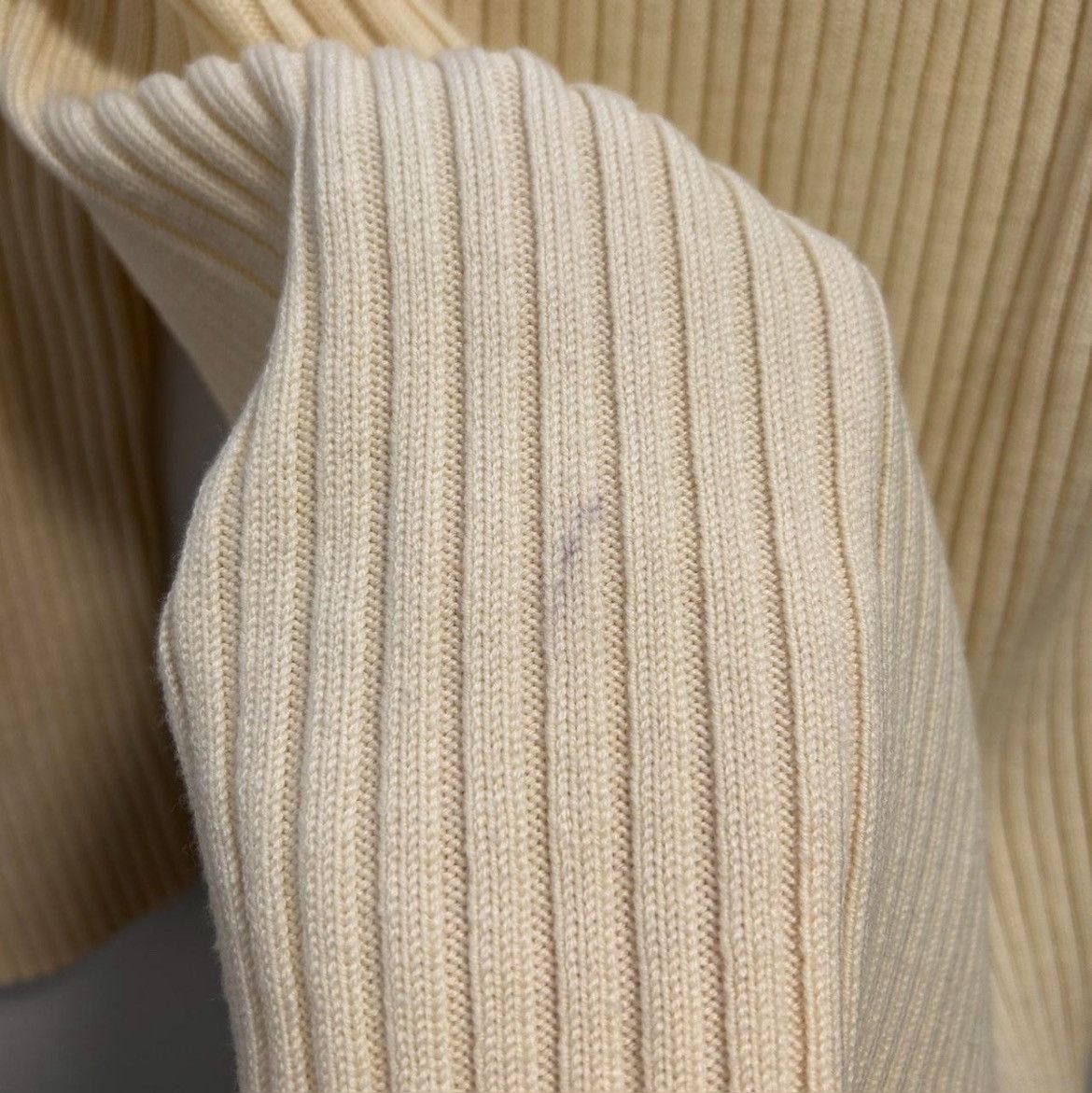 Helmut Lang 2004 Helmut Lang Mock Neck Long Ivory Knit Sweater Size US L / EU 52-54 / 3 - 7 Thumbnail