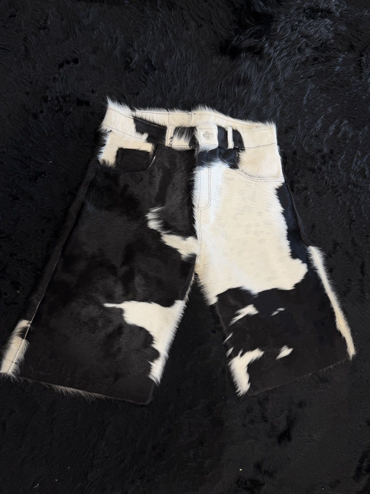 NYRVA Cowhide Flared Shorts NYRVA Size US 34 / EU 50 - 1 Thumbnail