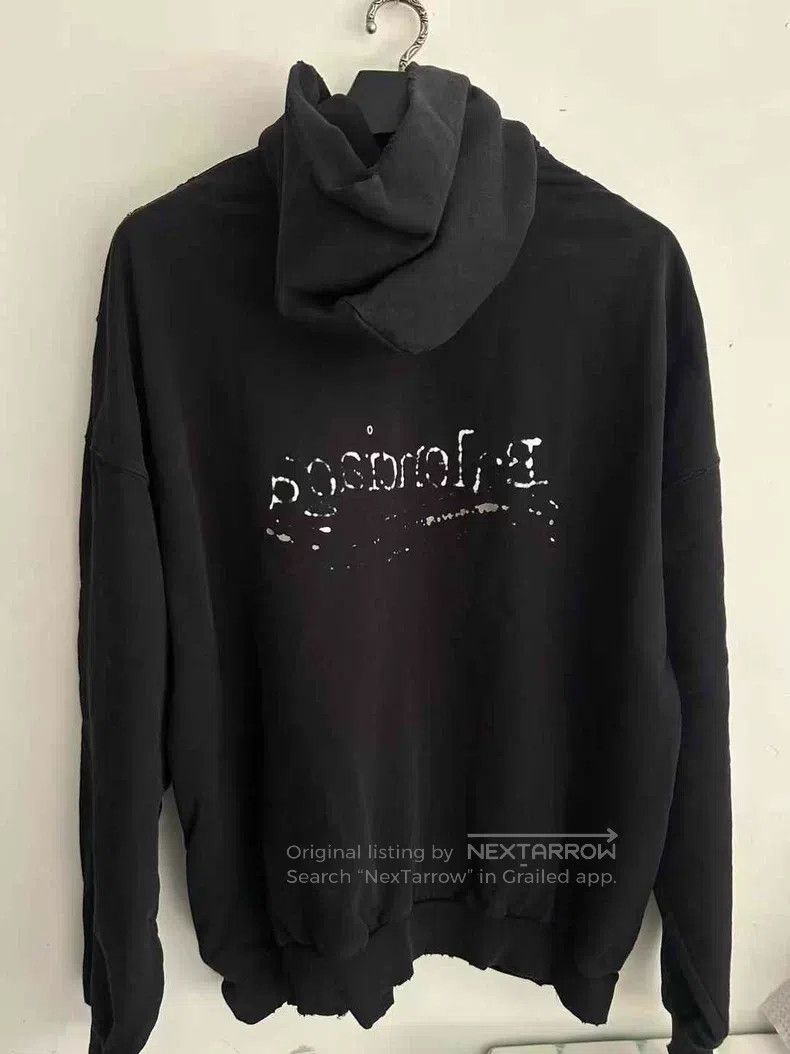 Balenciaga Balenciaga Black Hooded Sweatshirt Size US M / EU 48-50 / 2 - 2 Thumbnail