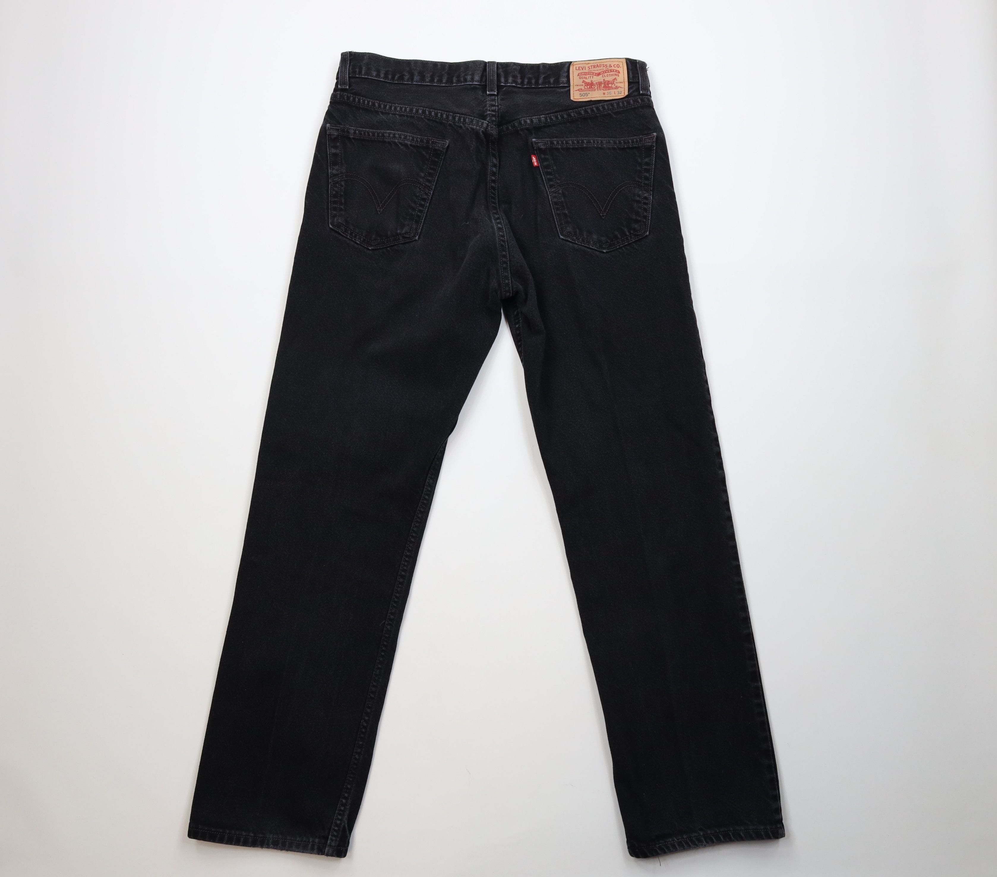 Levi's Vintage Y2K Levis 505 Regular Straight Leg Denim Jeans Black Size US 36 / EU 52 - 9 Thumbnail