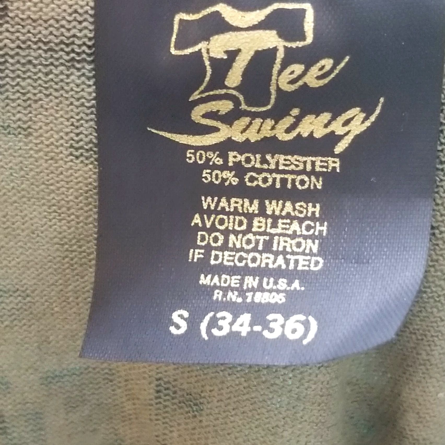 Vintage VINTAGE Tee Swing CAMO Long Sleeve T Shirt Mens S Camouflage Army Green 90s Mens Shirt Size US S / EU 44-46 / 1 - 4 Thumbnail