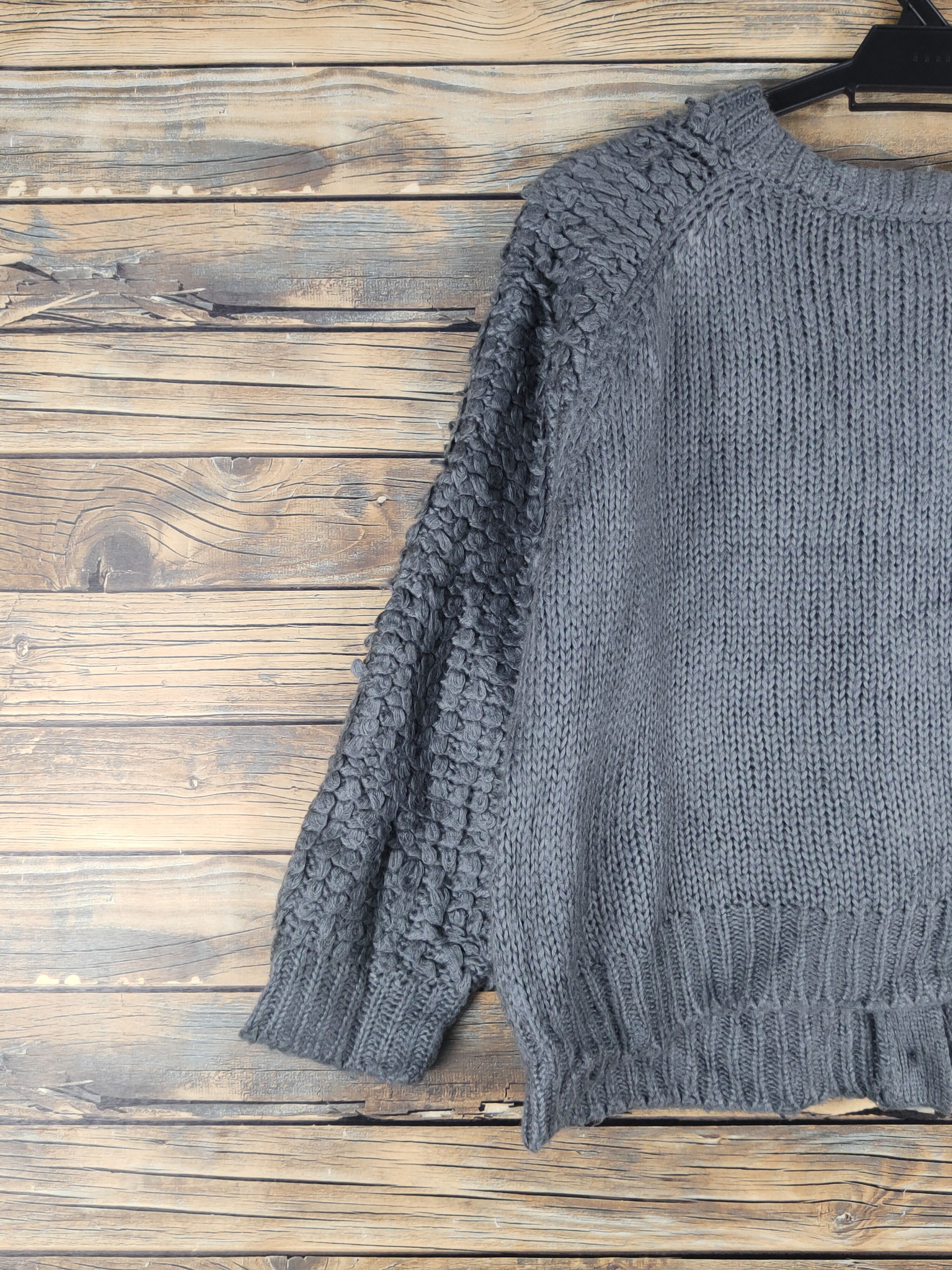 Japanese Brand Melrose Claire Dark Gray knitwear Cardigan #W1359 Size S / US 4 / IT 40 - 8 Thumbnail