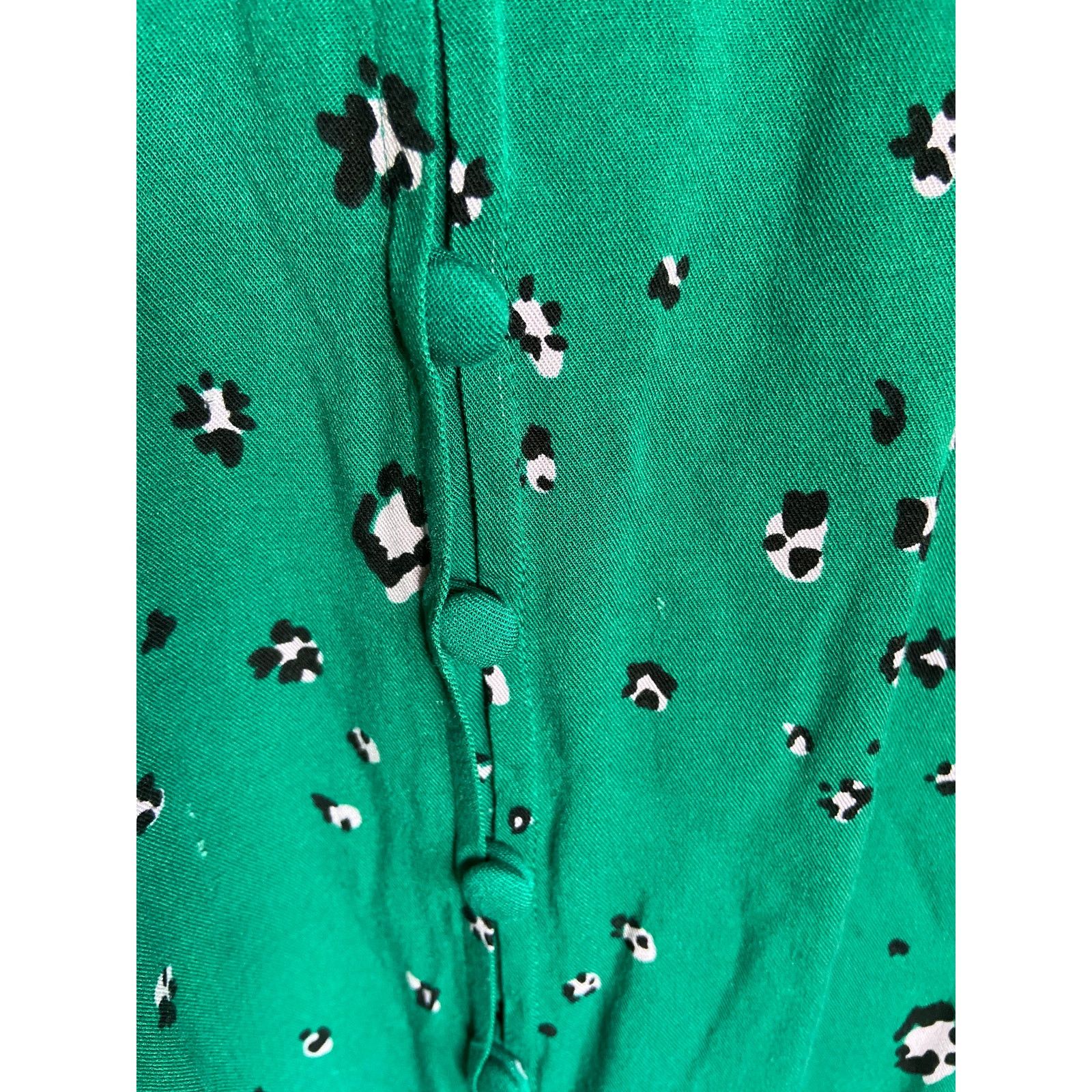 Other Torrid Emerald Green Challis Leopard Button & Corset Back 2 Size XXL / US 16-18 / IT 52-54 - 6 Thumbnail