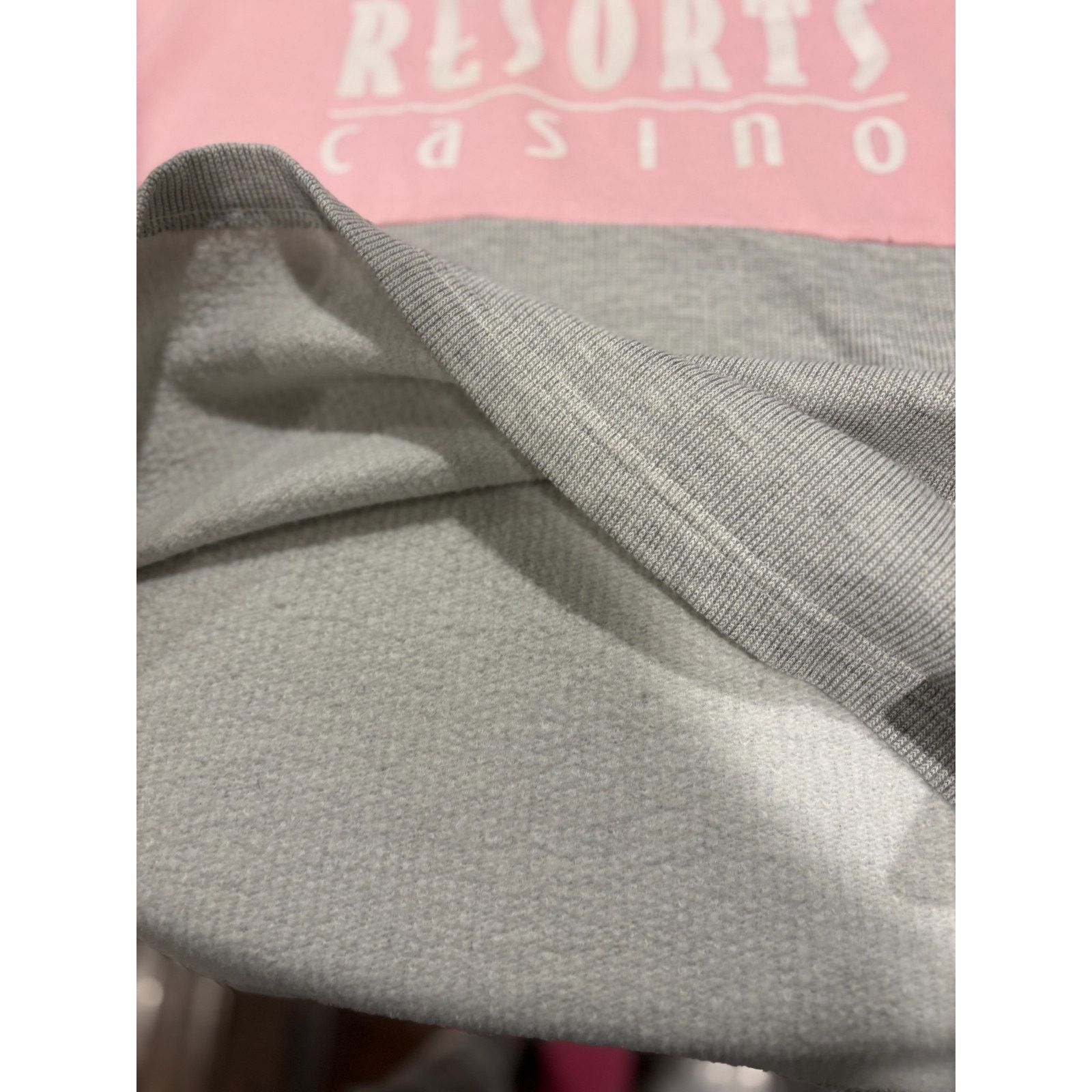 Resort Corps VTG Resorts Casino Quarter Zip Pullover Pink Gray Sweater Size XXL / US 16-18 / IT 52-54 - 7 Thumbnail
