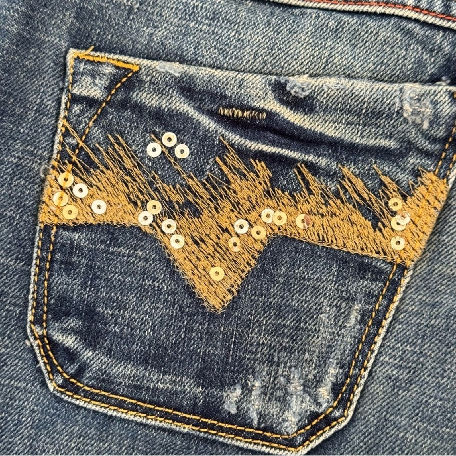 Diesel Diesel Lowky Jeans, Sequined Back Pockets, Size 26/32 Size 26" / US 2 / IT 38 - 13 Thumbnail