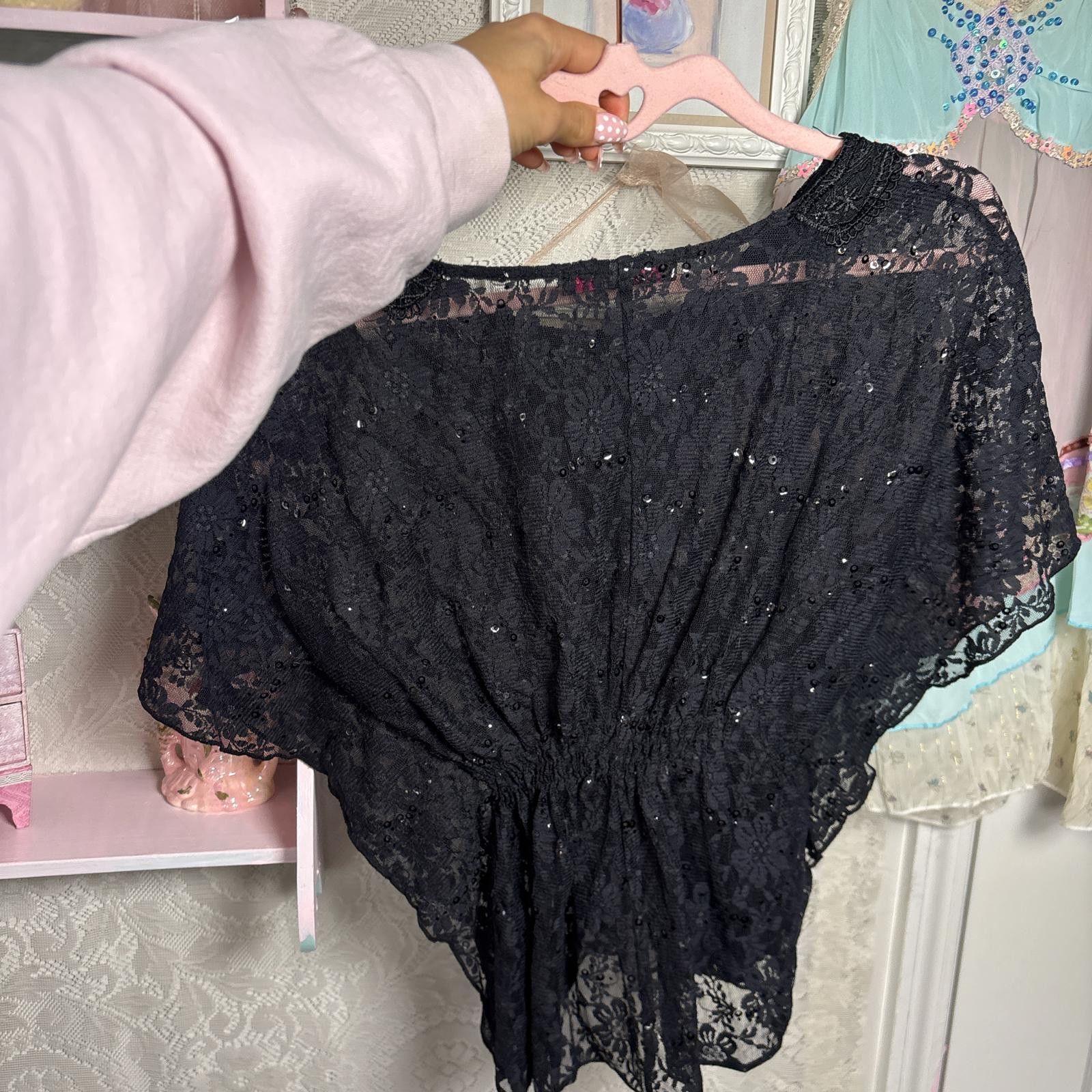 Other y2k black grunge lace sequin butterfly top Size S / US 4 / IT 40 - 3 Thumbnail