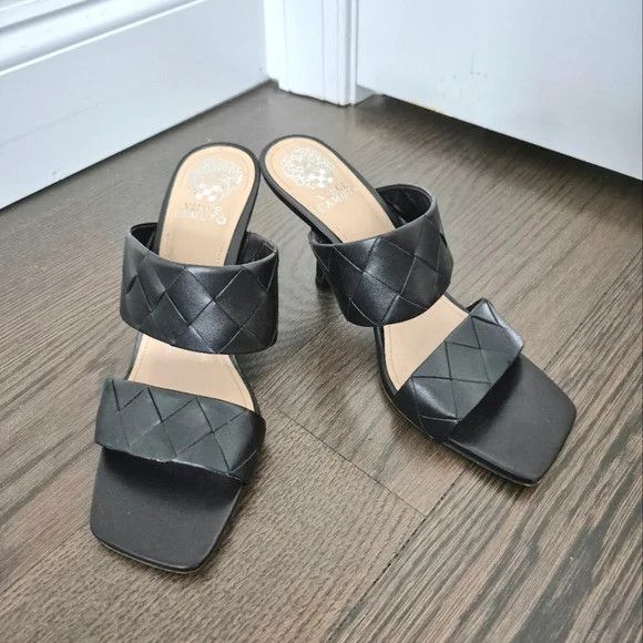 Vince Camuto Candiala Leather Heeled Slides Size US 9.5 / IT 39.5 - 6 Thumbnail