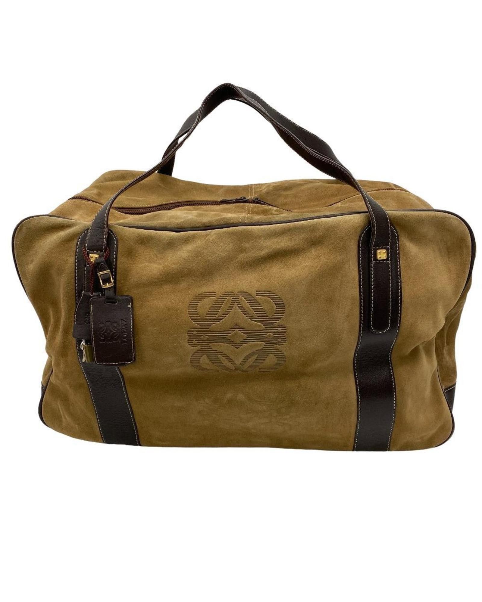 image of Loewe Suede Handbag With Elegant And Timeless Design in Brown, Women's