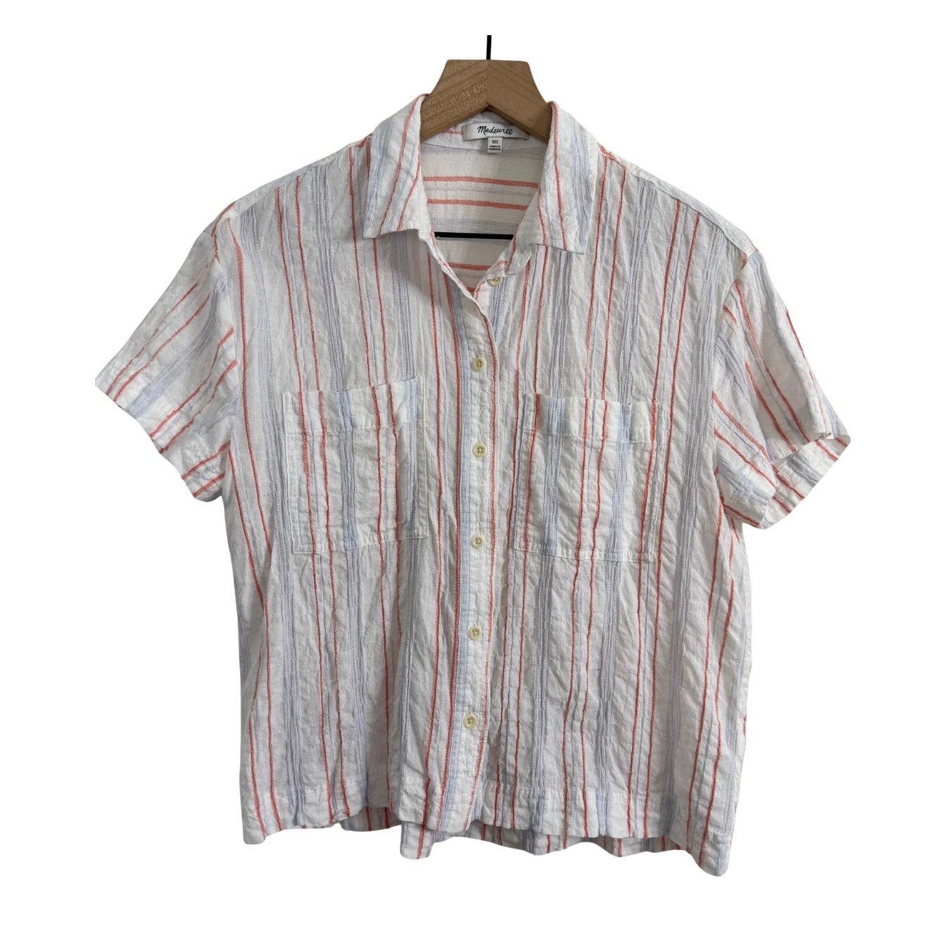 Madewell Madewell Beachside Seersucker Stripe Shirt Button Down XXS Size XXS / US 00 / IT 34 - 2 Thumbnail