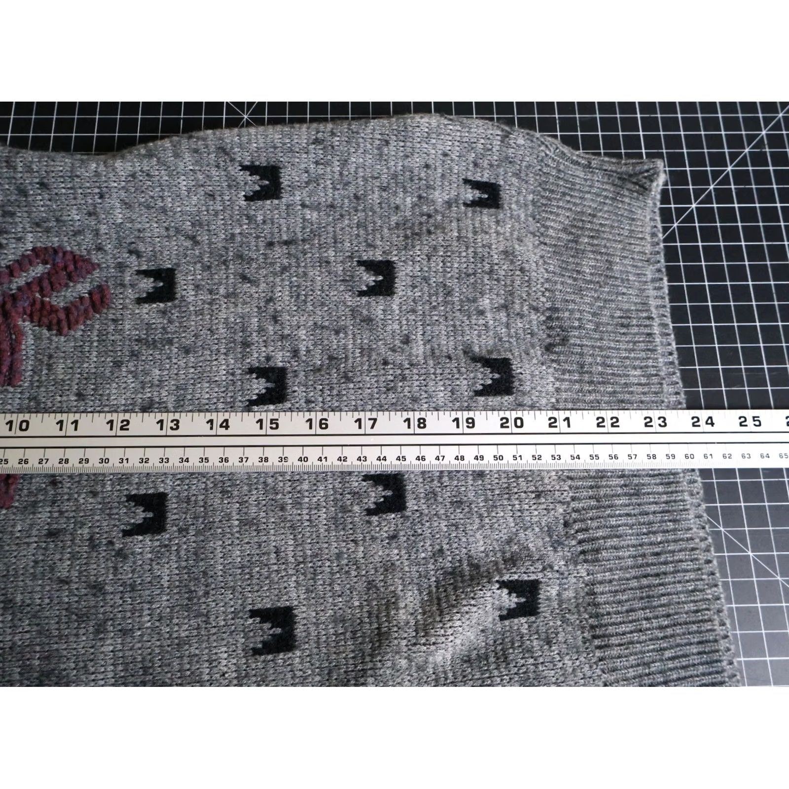 Vintage 90s Wool Blend Sweater Mens Large Gray Chunky Crewneck Pattern Geometric Size US L / EU 52-54 / 3 - 6 Thumbnail