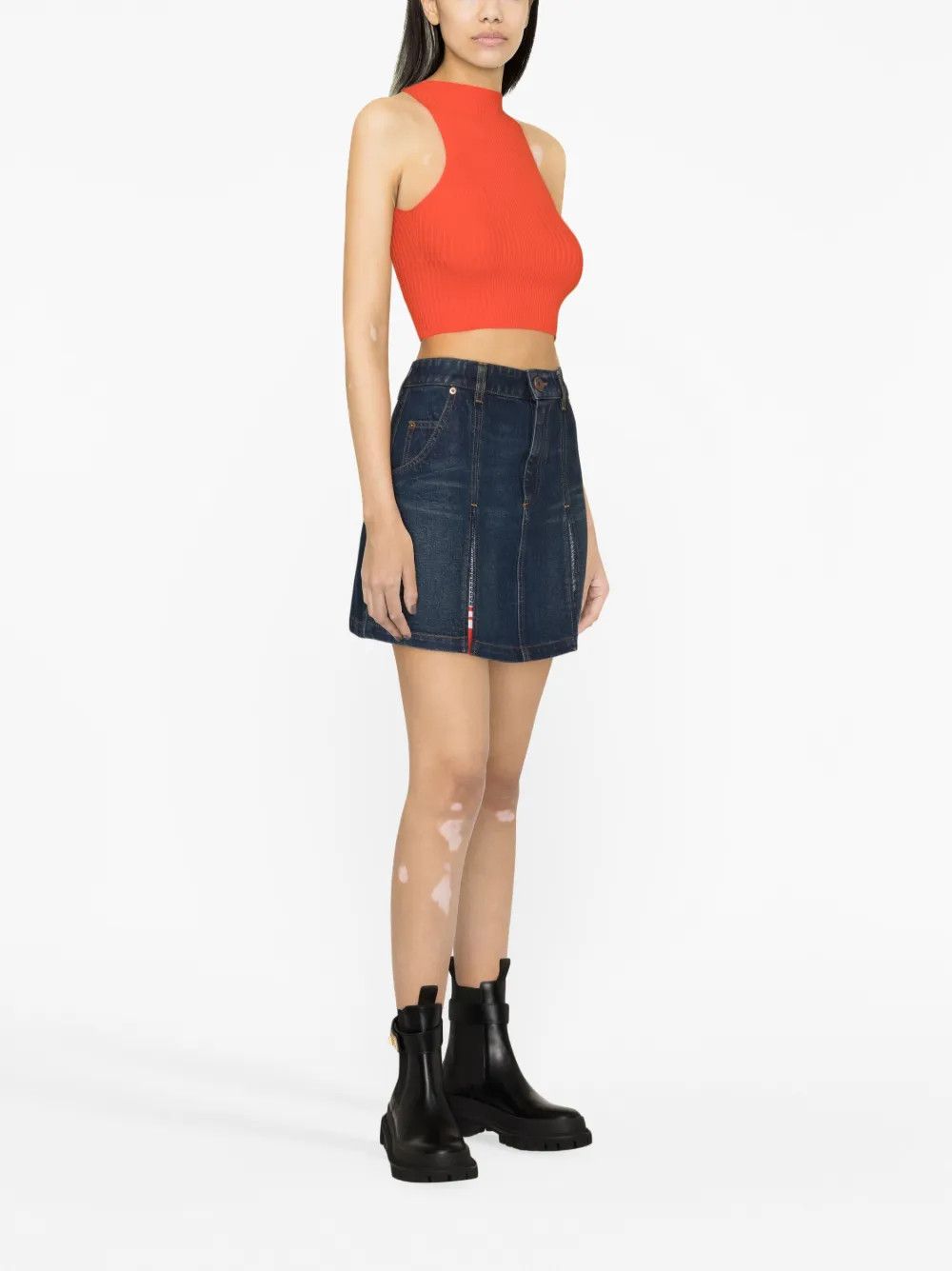 Balmain o1y0625 Denim Skirt in Blue Size 26" / US 2 / IT 38 - 3 Thumbnail
