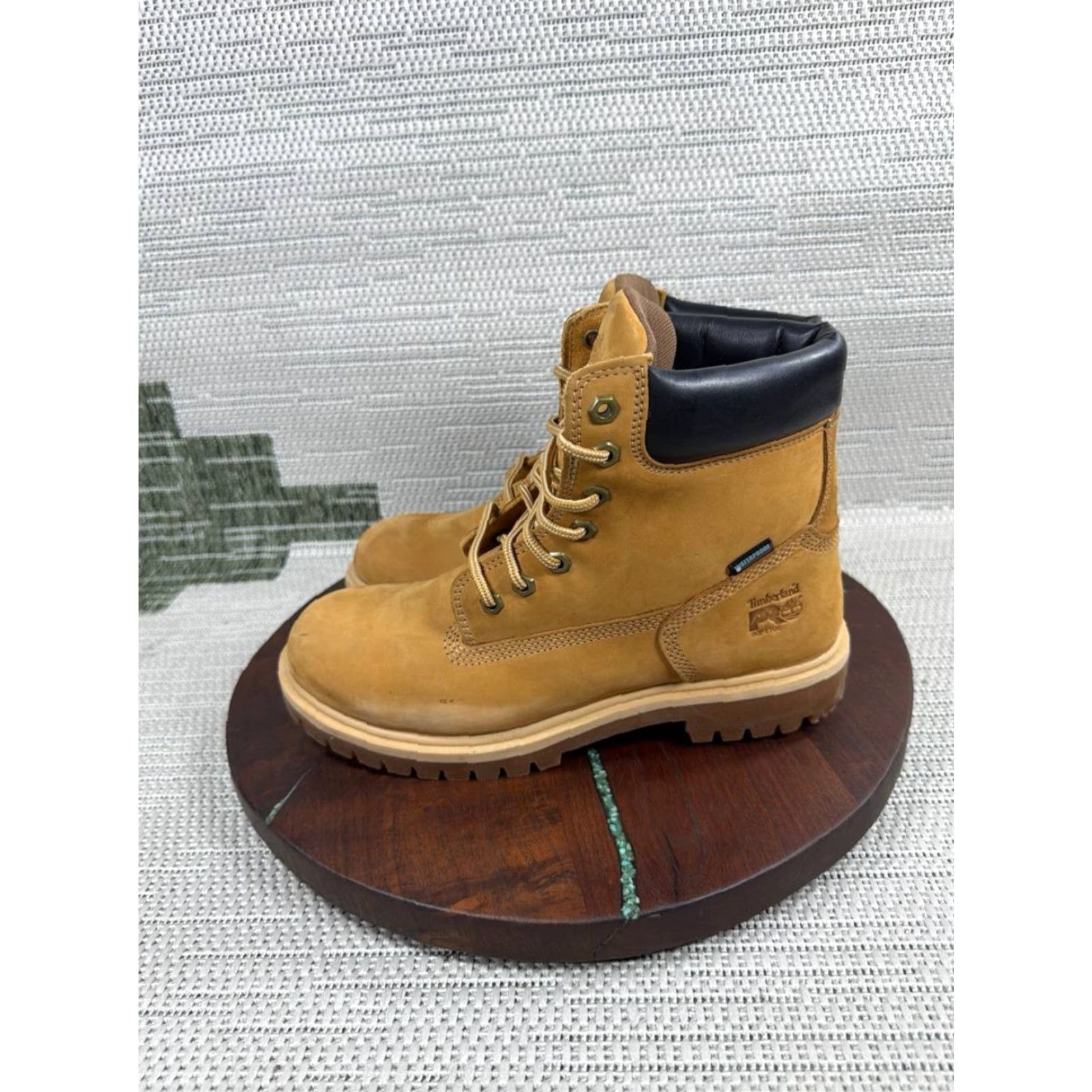 Timberland Pro Direct Attach 6 Boot Women Beige Nubuck Weatherproof Slip Resistant Work WB
