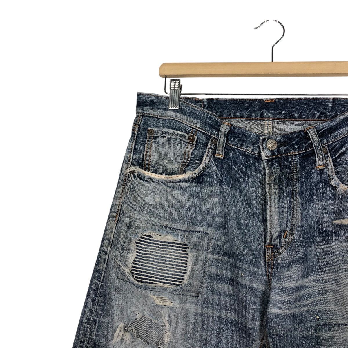 Japanese Brand 📌Rebel Vintage Denim Jeans Distressed Style Edwin Japan Size US 32 / EU 48 - 8 Thumbnail