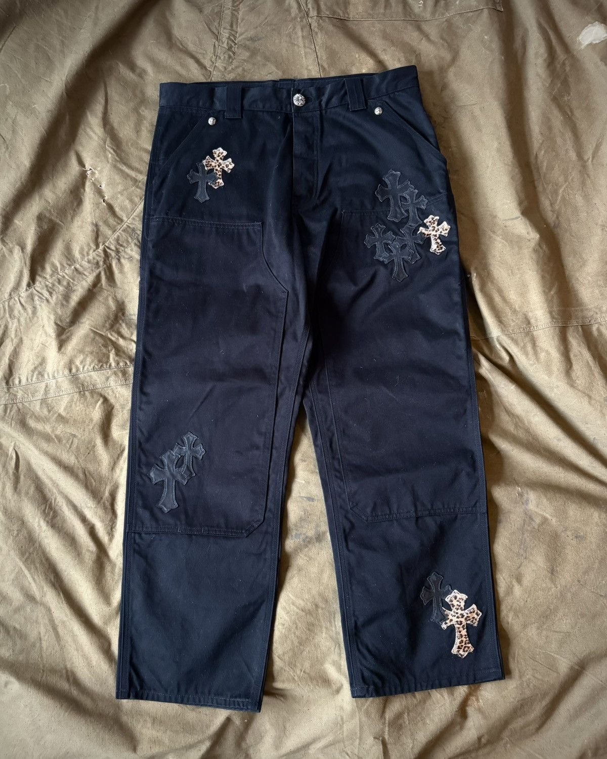 Chrome Hearts Chrome Hearts Double Knee Cross Patch Pants Size US 36 / EU 52 - 1 Thumbnail
