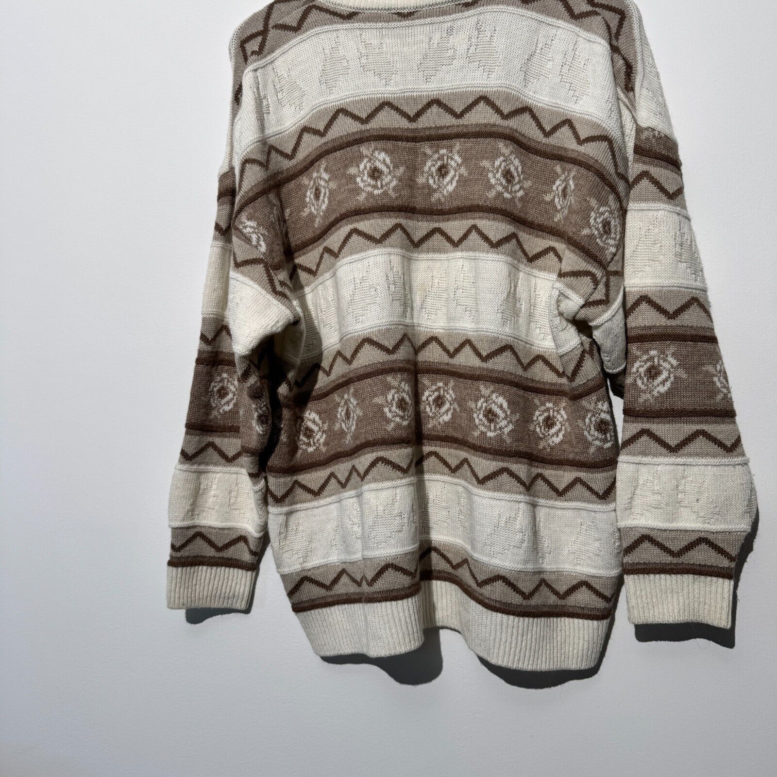 Vintage Vintage Unisex Beige Brown Wool Sweater Size L Regular Fit Size US L / EU 52-54 / 3 - 13 Thumbnail
