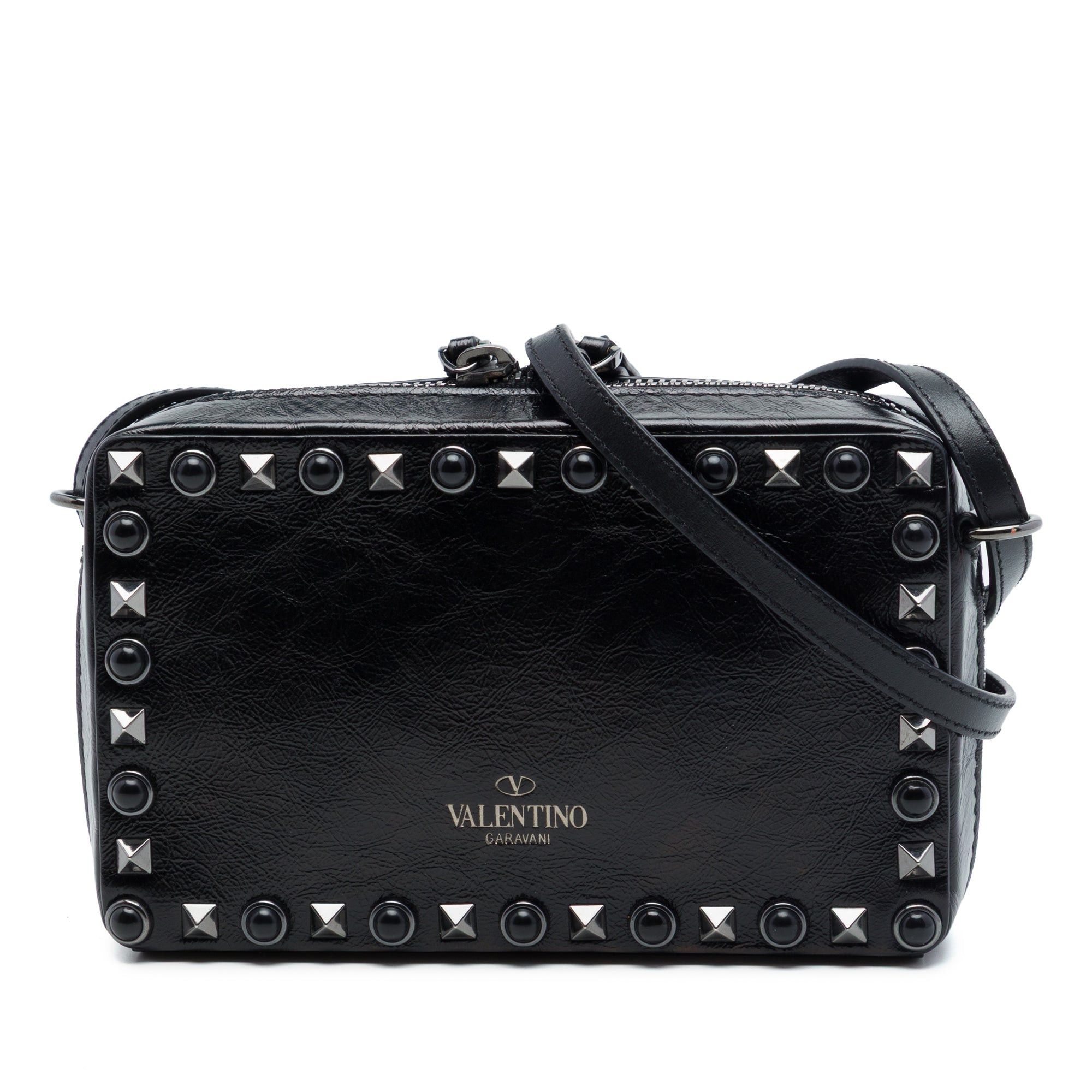 Valentino Textured Leather Rolling Rockstud Camera Bag Size ONE SIZE - 1 Thumbnail