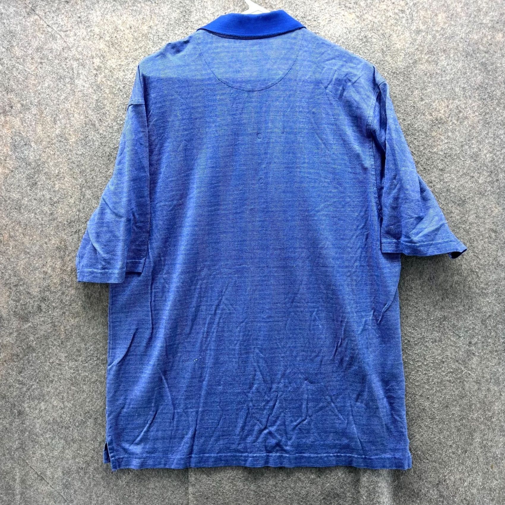 Vintage Jack Nicklaus Polo Shirt Mens Large Blue Striped Golf Preppy Mercerized Button Collar Short Sleeve Size US L / EU 52-54 / 3 - 2 Thumbnail