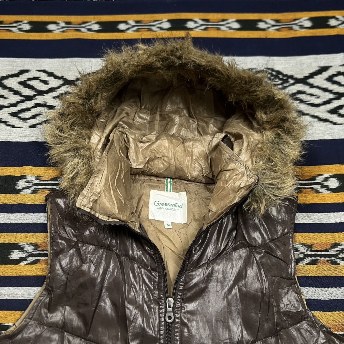 Le Grande Bleu (L.G.B.) Y2K Faux Fur Puffer Vest Greenmint Size US M / EU 48-50 / 2 - 5 Thumbnail