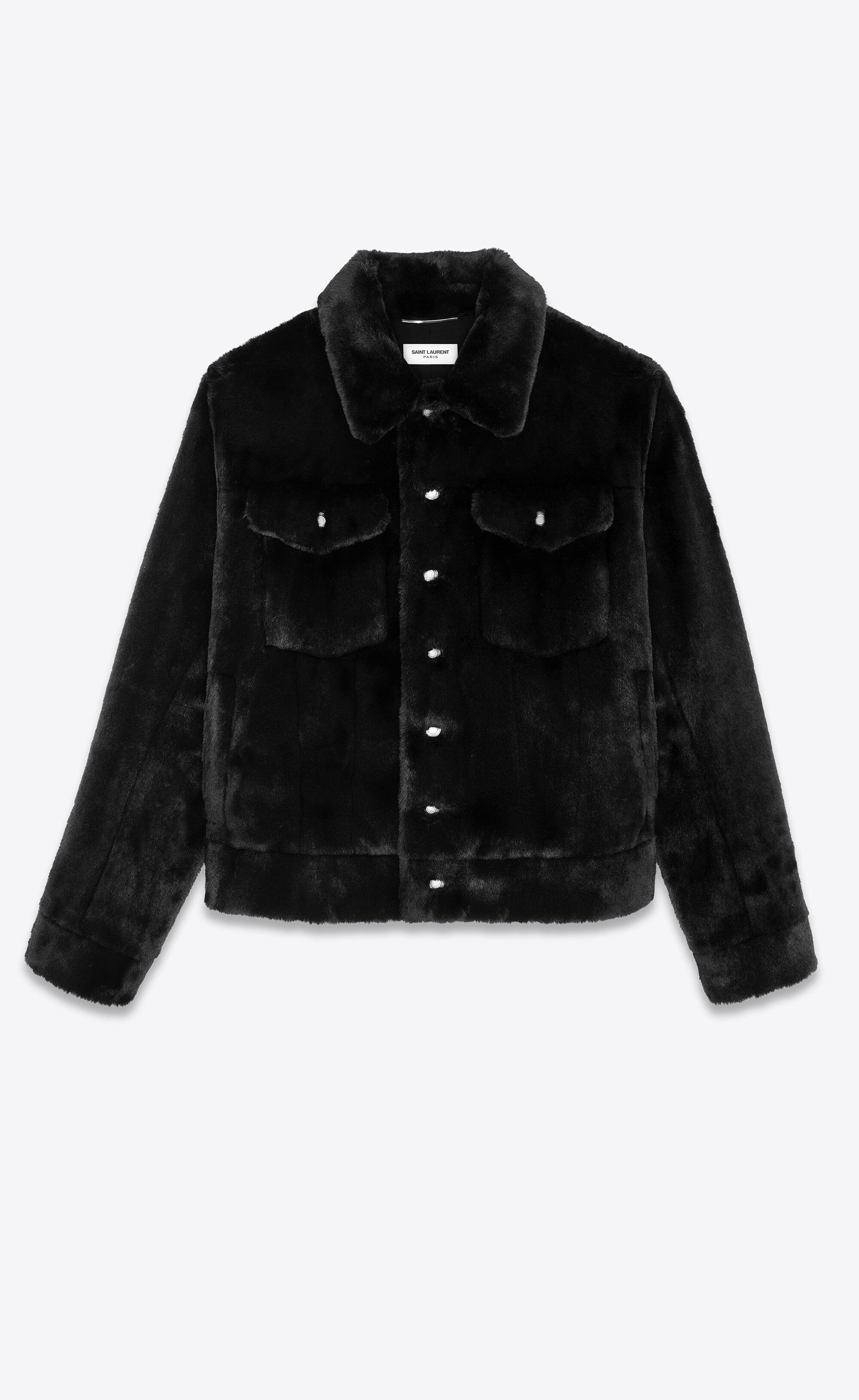 Saint Laurent Paris o1bcso1str1224 Denim Jacket In Animal Free Fur in Noir Size US S / EU 44-46 / 1 - 1 Thumbnail