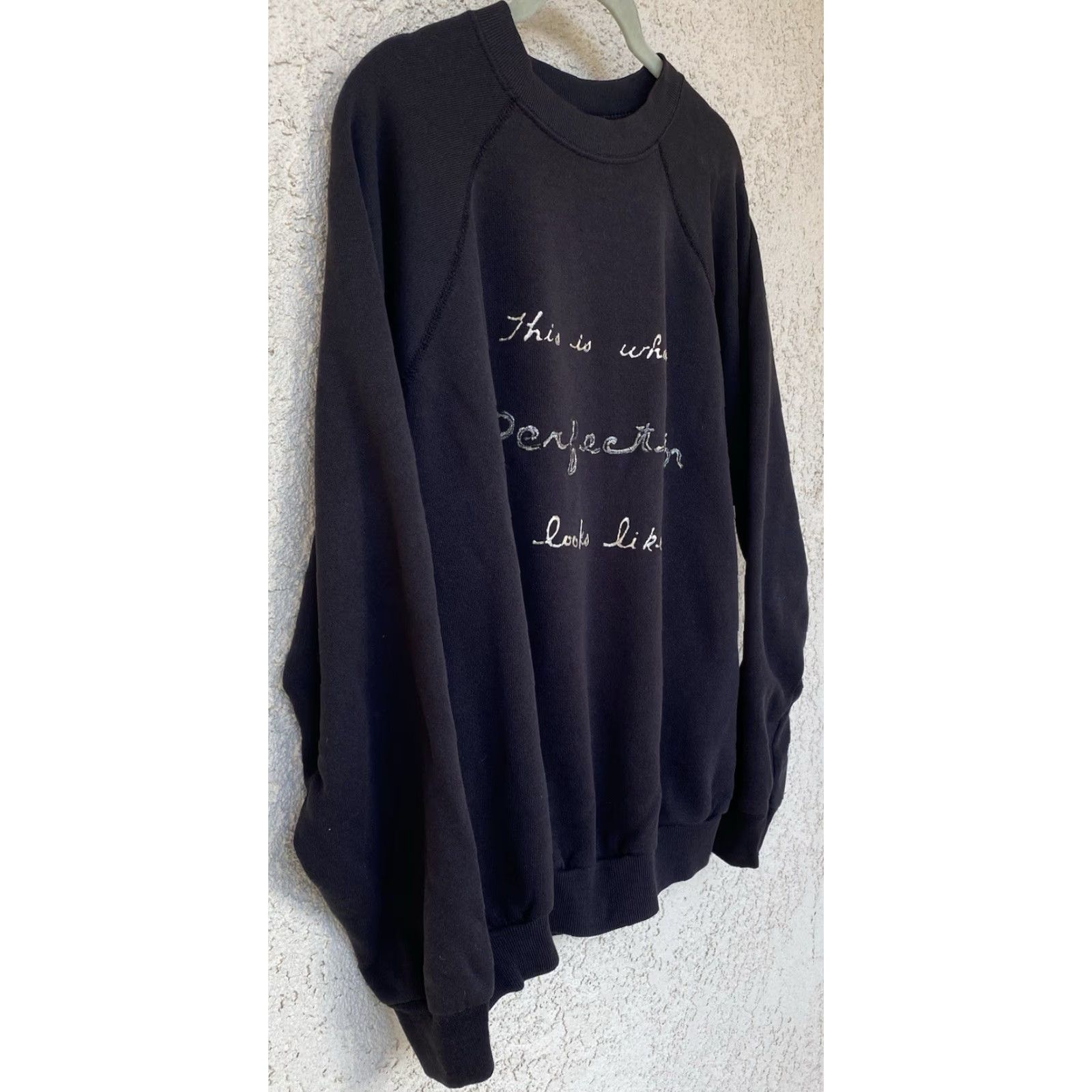 Tultex VINTAGE Tultex Sweatshirt This Is What Perfection Looks Like USA Black XL Men Crew Neck Size US XL / EU 56 / 4 - 3 Thumbnail