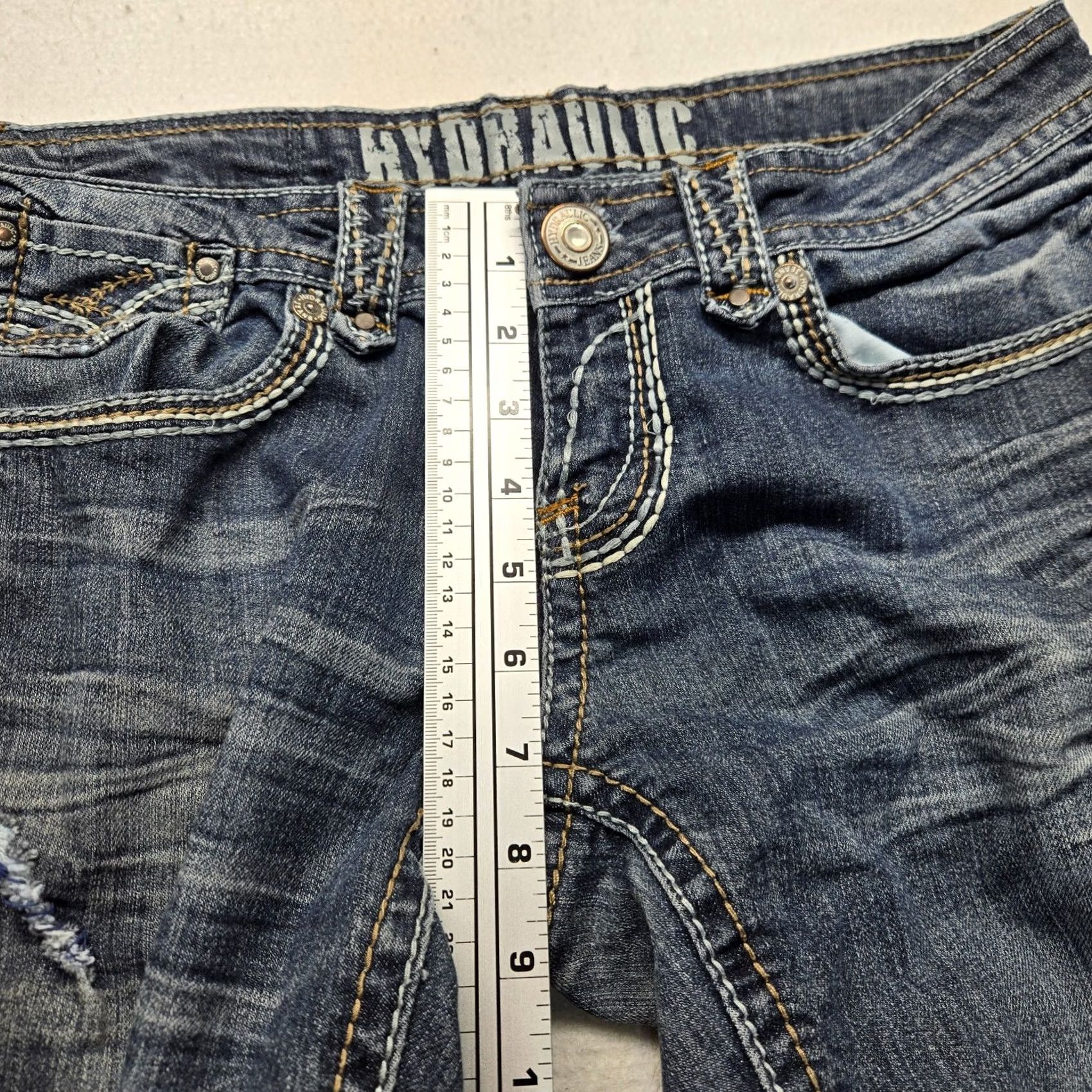 Denime HYDRAULIC Jeans Women's 7/8 Straight Denim Pants Blue Low Rise 29in Waist Cotton Polyester Spandex Pockets Button Zipper 8 Regular Adult Woman's Size 30" / US 8 / IT 44 - 5 Thumbnail