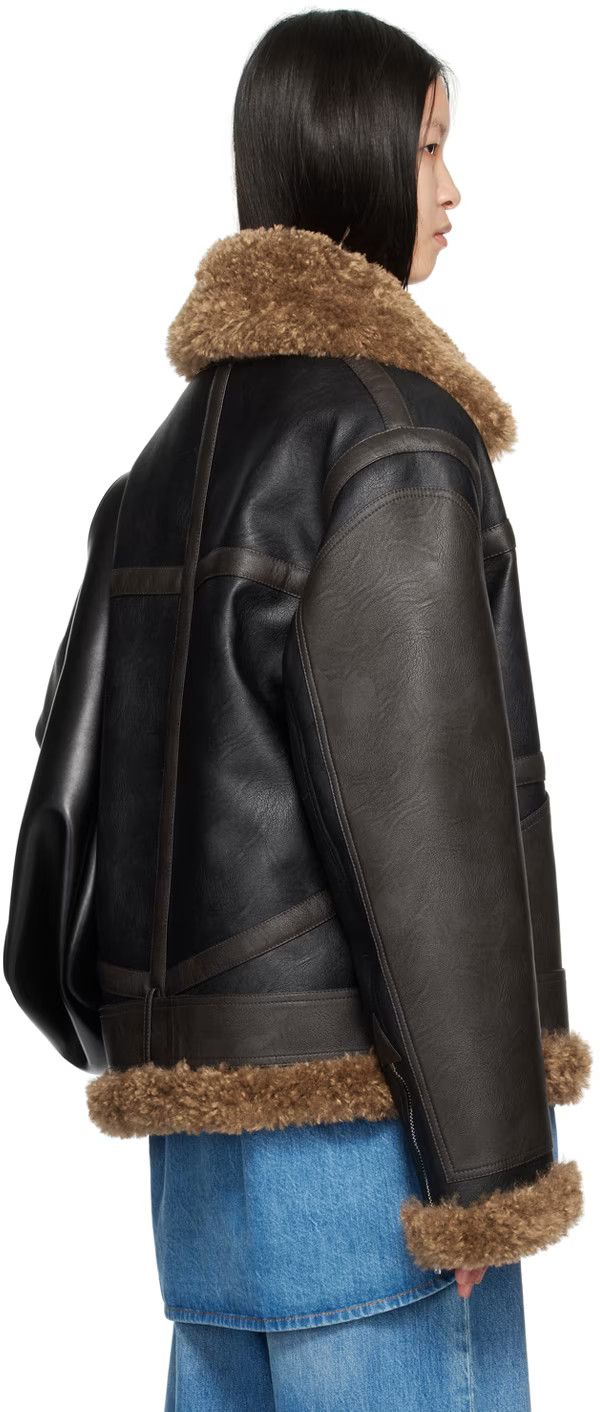 Stella McCartney o1s22i1n1024 Vegan Leather Teddy Biker Jacket Size S / US 4 / IT 40 - 3 Thumbnail