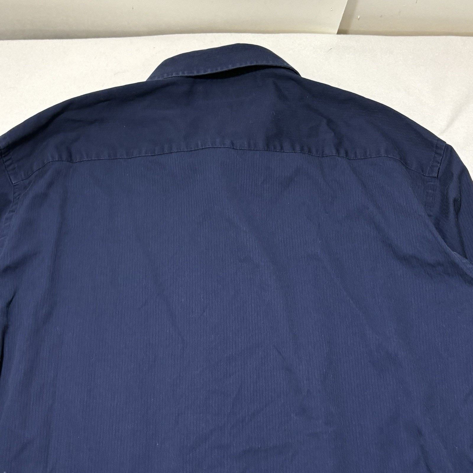 Apt. 9 Apt 9 17.5 36/37 Slim Fit Button Down Dress Shirt Navy Blue Size US XL / EU 56 / 4 - 12 Thumbnail