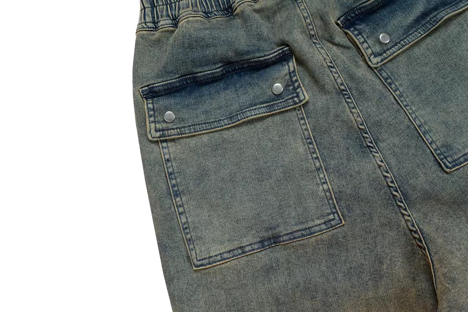 Jean Gradient Color Washed Baggy Drawstring Jeans Size US 33 - 7 Thumbnail