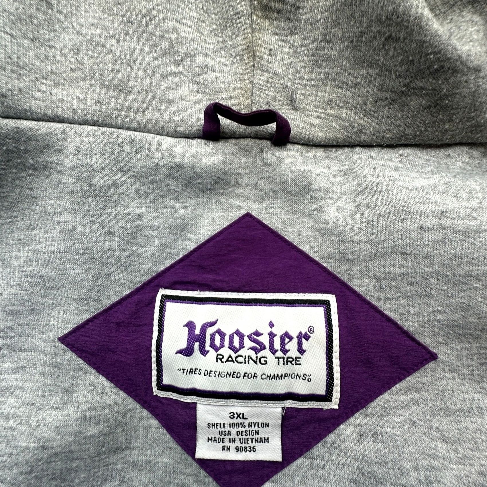 Vintage VINTAGE Hoosier Racing Tire Full Zip Hoodie Nylon Jacket Mens 3XL Purple Lined Pockets Hoodie Jacket Mens 3XL Purple Racing Cars Vintage Size US XXL / EU 58 / 5 - 3 Thumbnail