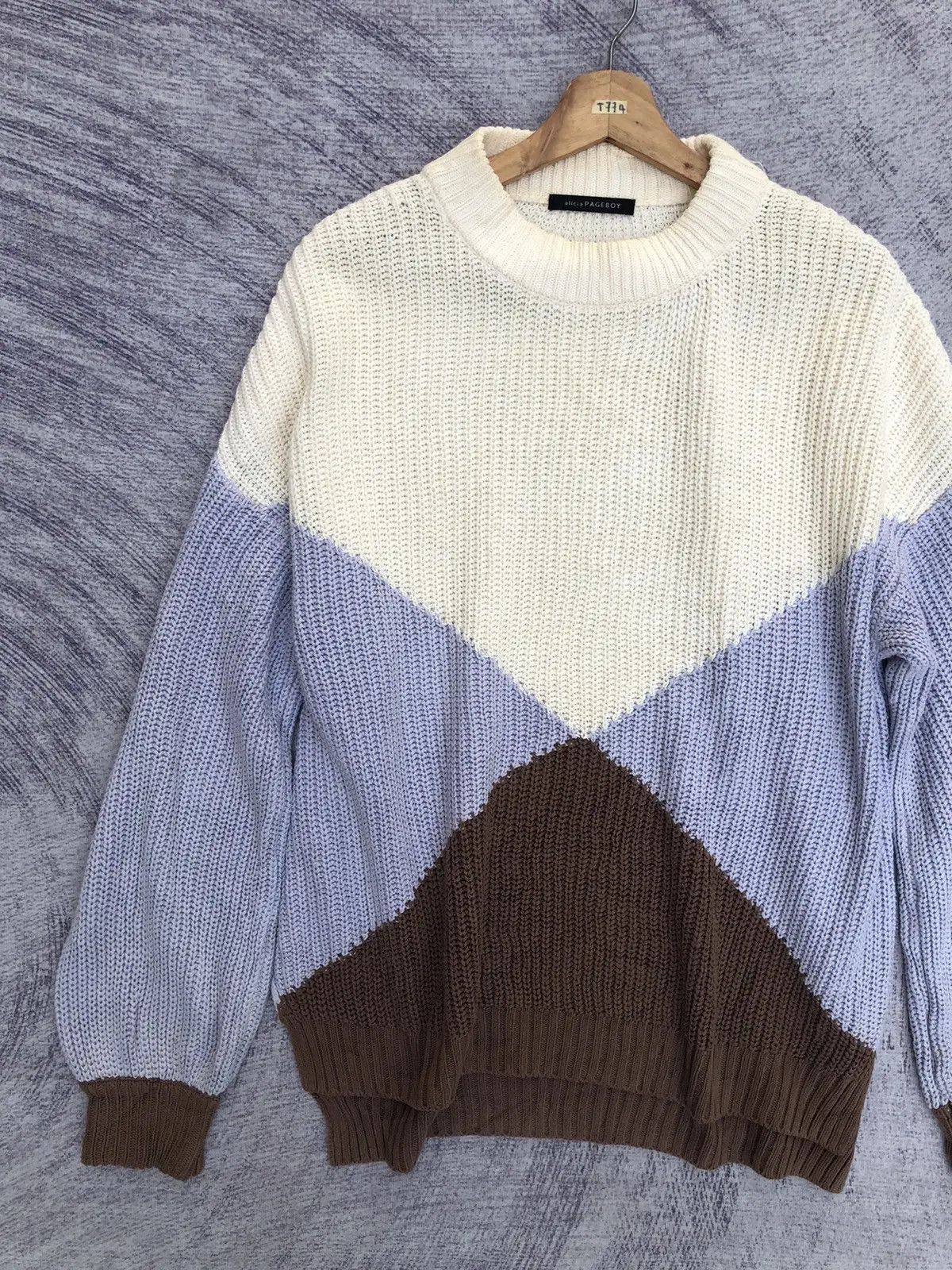 Designer × Homespun Knitwear Alicia Pageboy Stripe Pure Knit Memeri/Jumper Knitsweater Size US XL / EU 56 / 4 - 3 Thumbnail