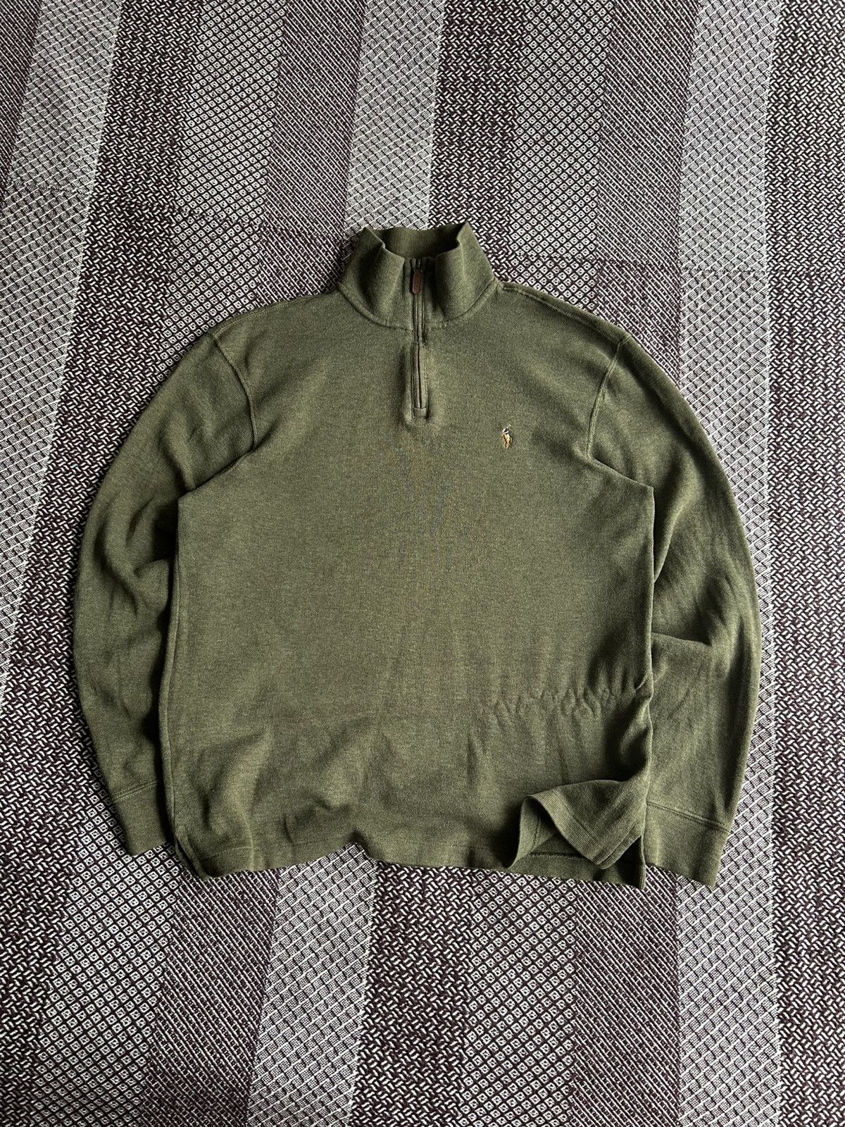 Vintage Polo Ralph Lauren 1/4 Zip Solid Sweater Old Money Size M Size US M / EU 48-50 / 2 - 1 Thumbnail