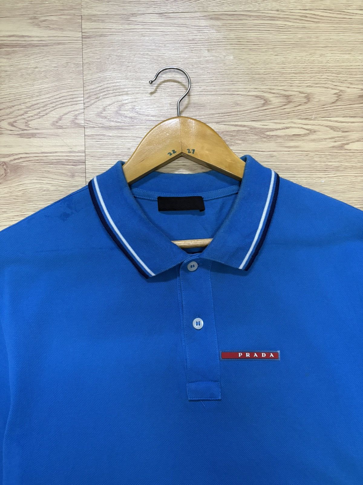 Prada × Vintage 💥 PRADA POLO SJJ887 BLUE 💥 Size US L / EU 52-54 / 3 - 2 Thumbnail